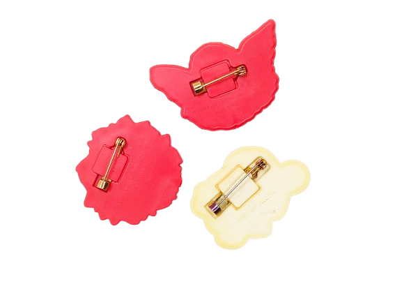 1989 Hallmark Valentine's Day Cupid, Flowers, Love Pin Lot 