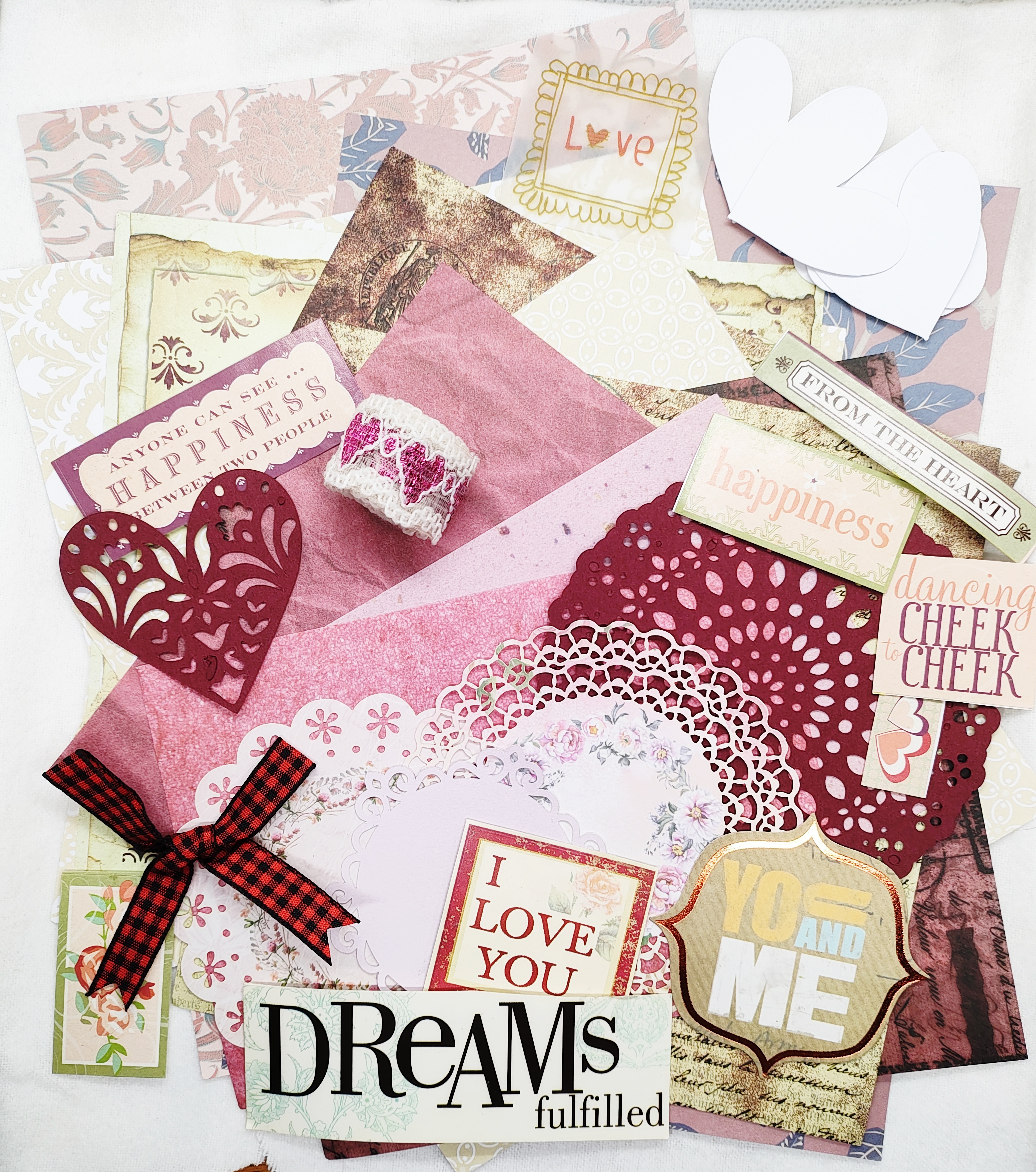 Love Heart Themed Bundle for Scrapbooking, Junk Journals, Paper Crafts, Collages