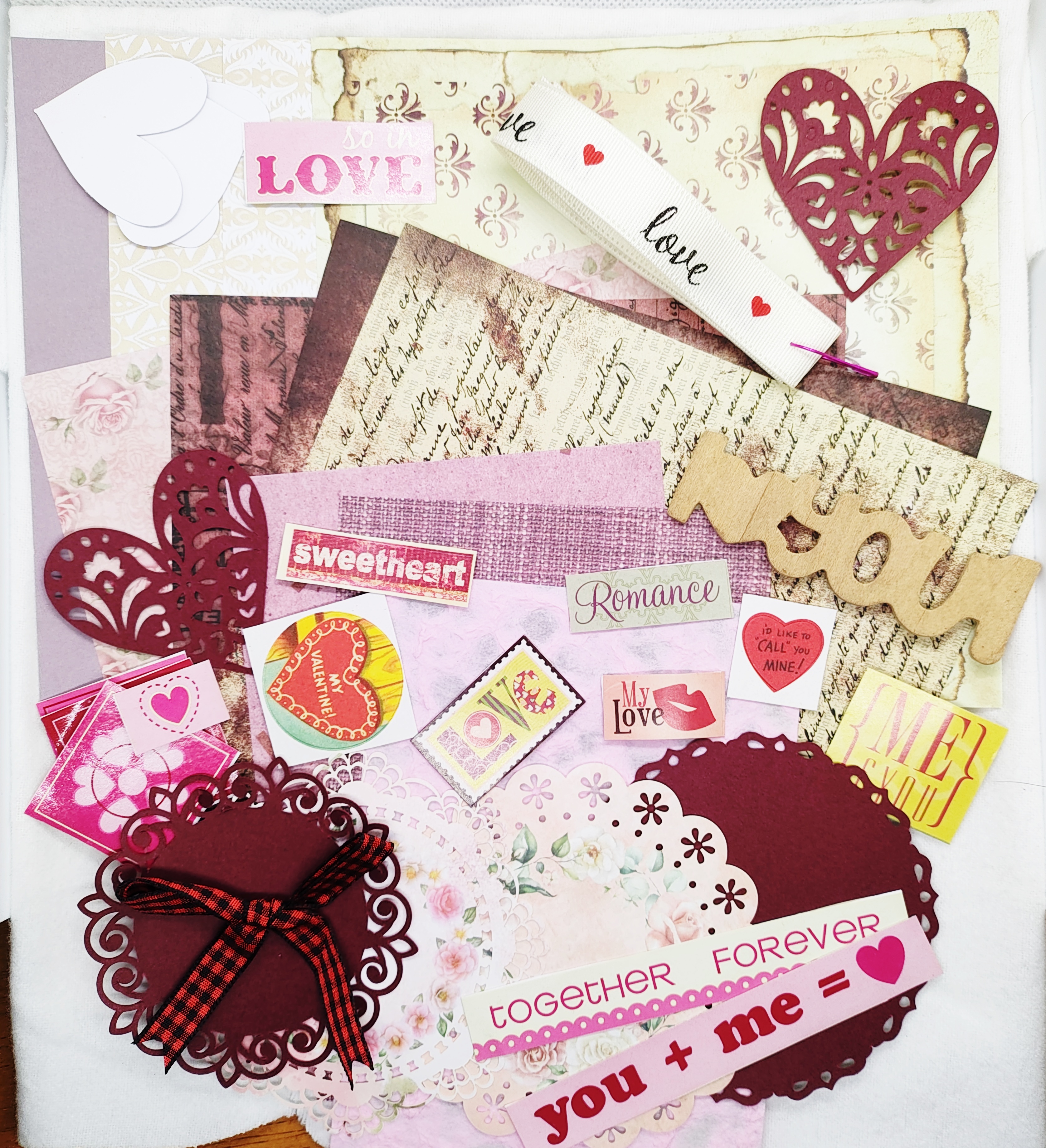 Love Heart Themed Bundle for Scrapbooking, Junk Journals, Paper Crafts, Collages