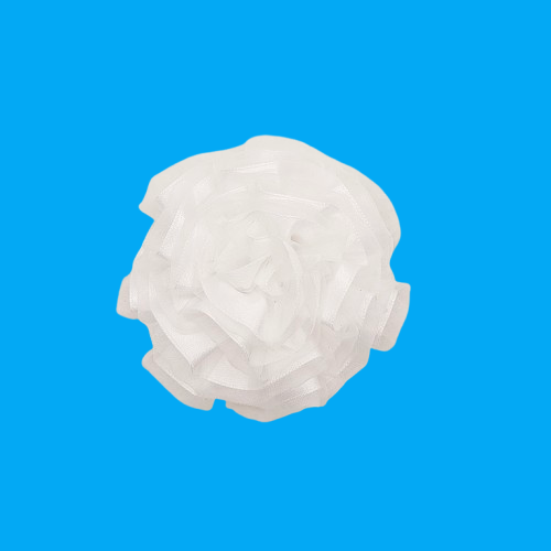 Pure White Fabric Floral Brooch Pin 