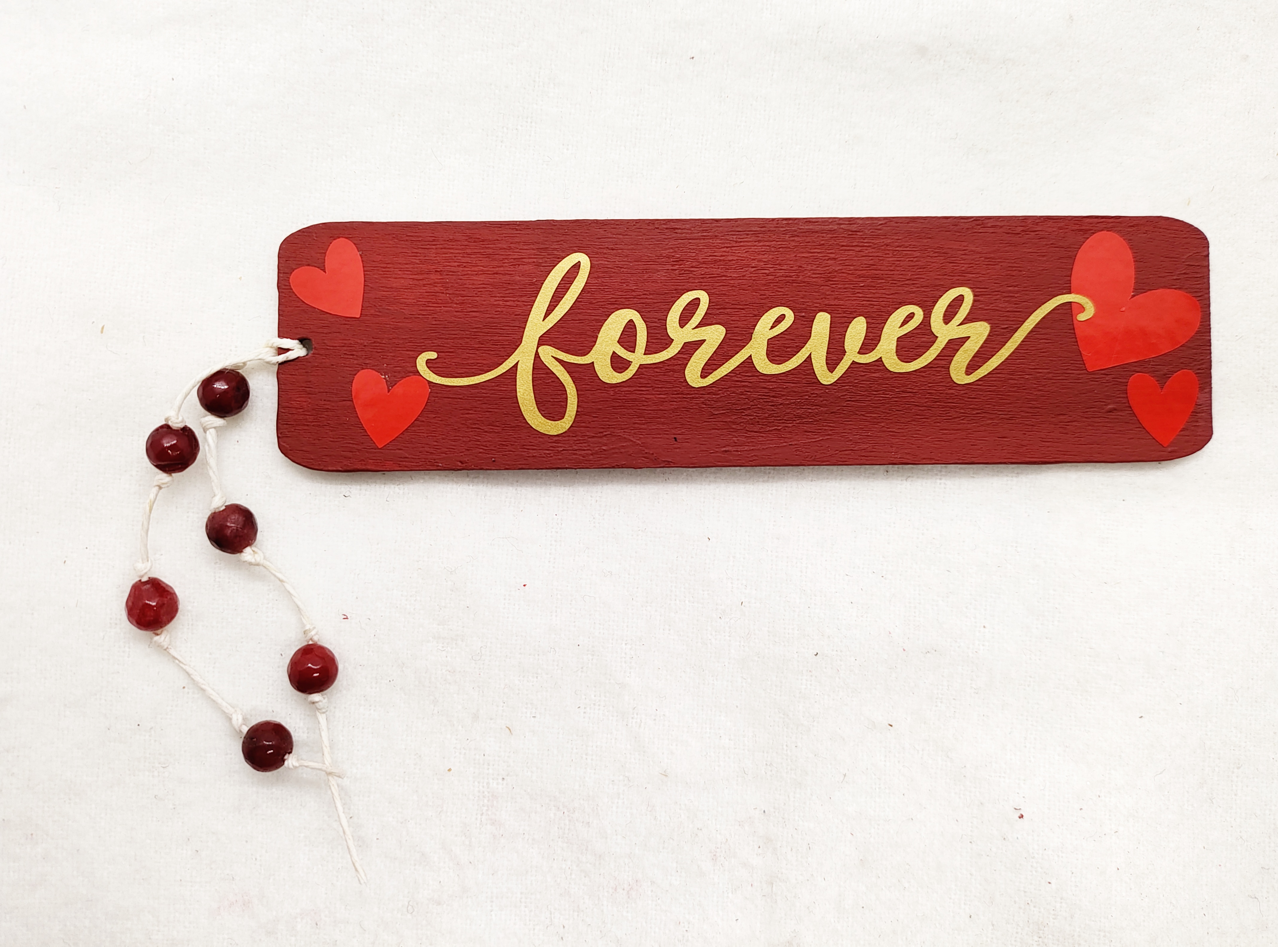 Handmade Decorative Wooden You & Me Forever Bookmark 