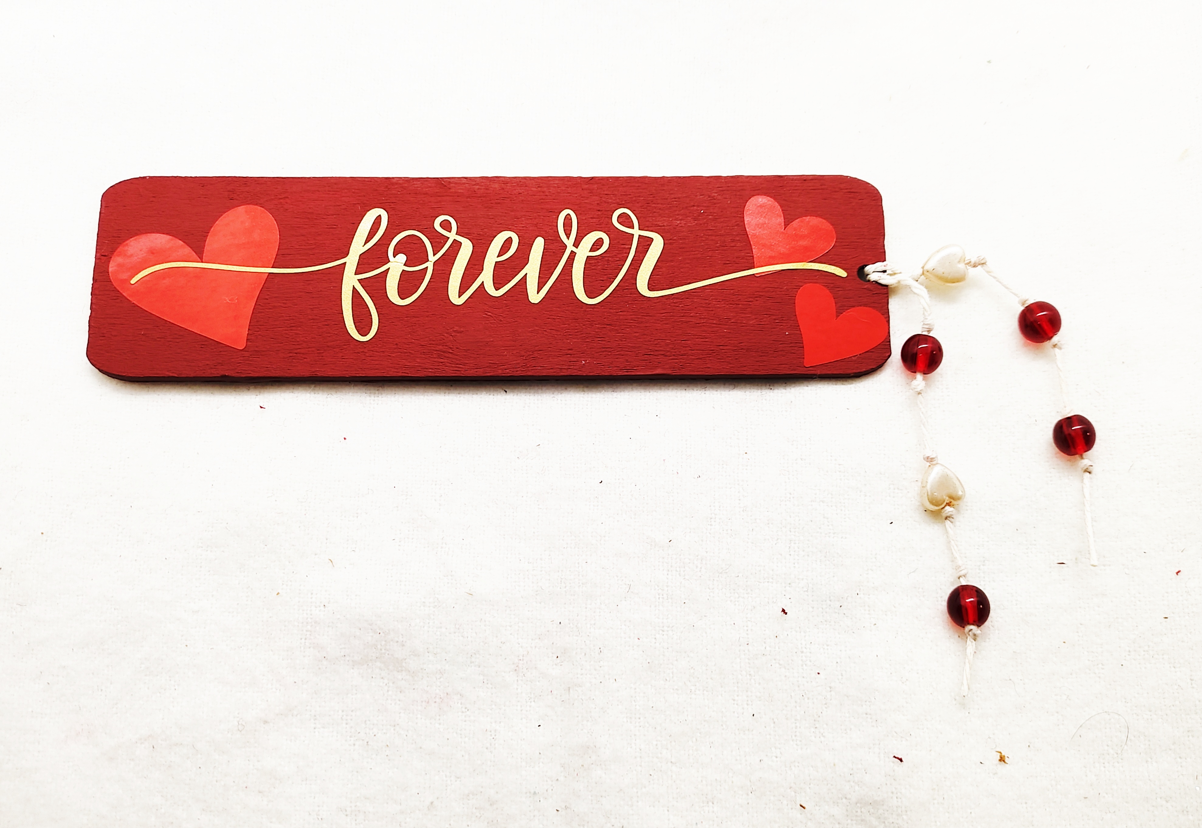 Handmade Decorative Wooden I Love You Forever Bookmark 