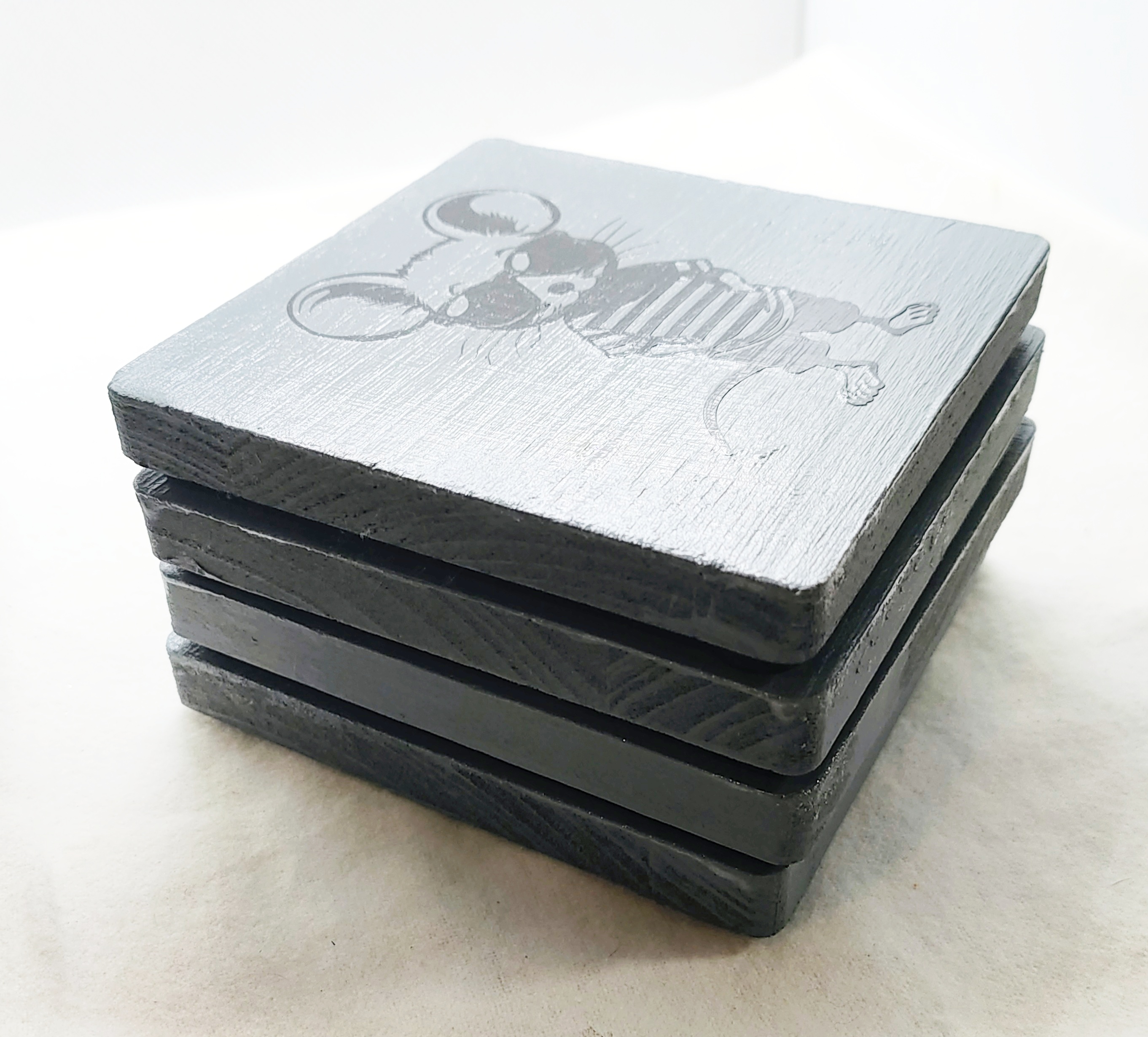 Hand Painted Cool Fancy Rat with Sunglasses Coaster Set - Set of 4 