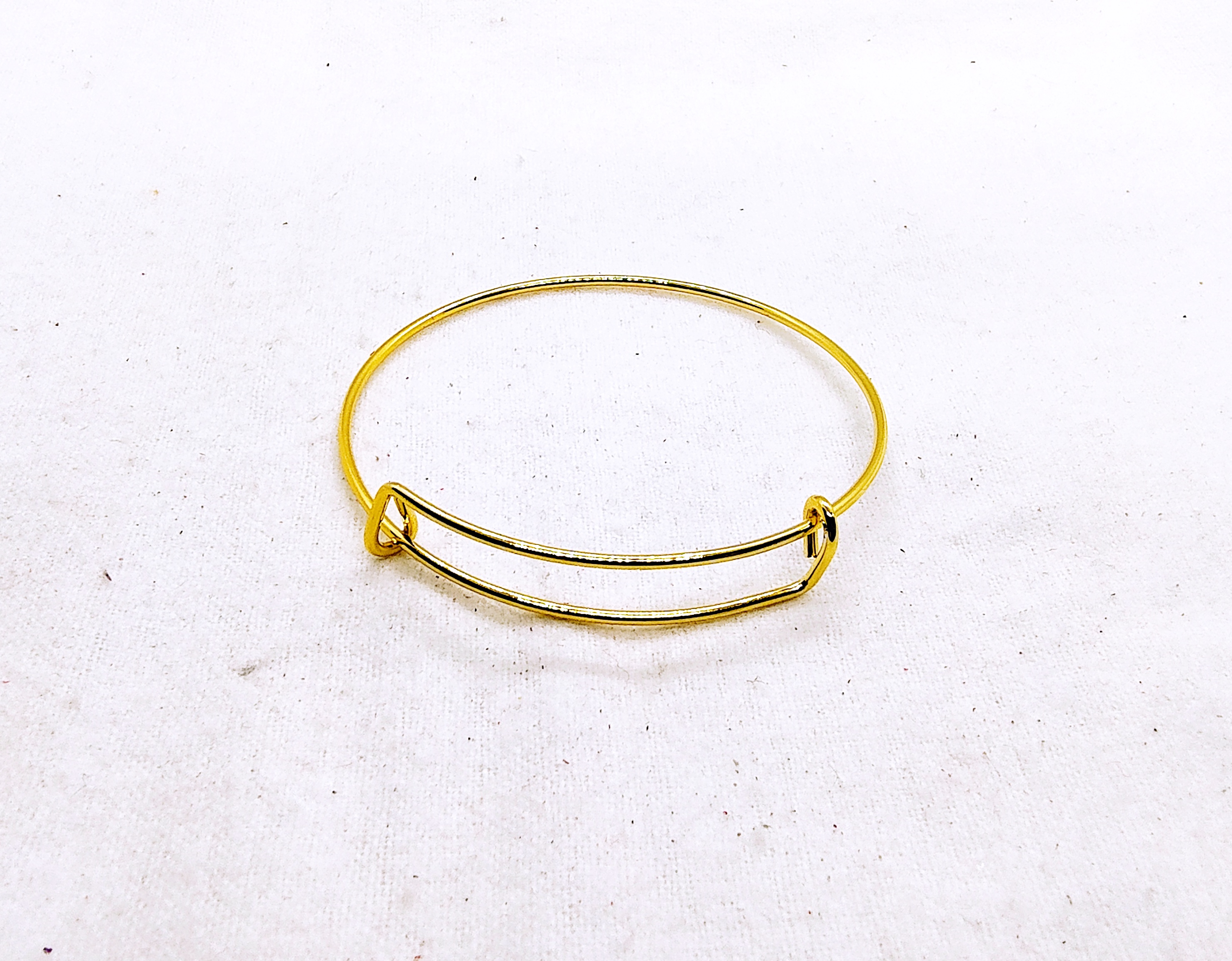 Gold Plated Adjustable Bangle Charm Bracelets - Set of 5 