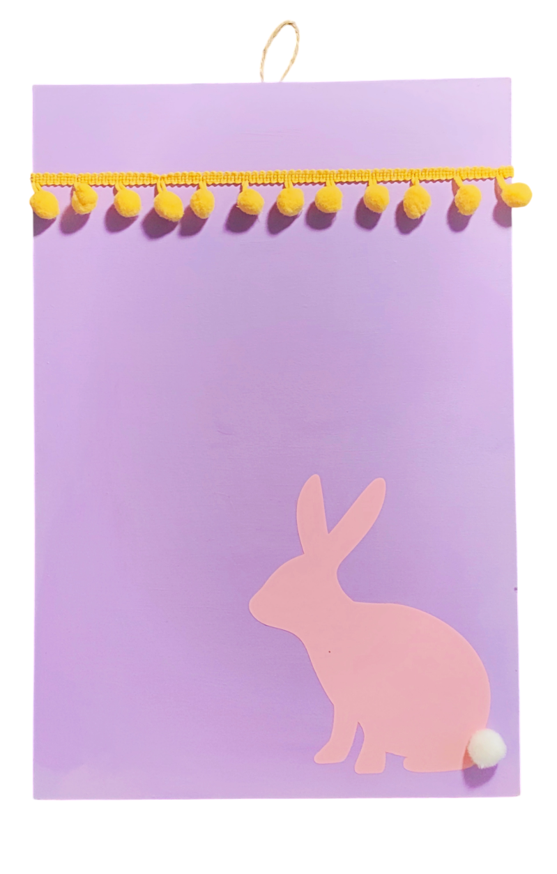 Decorative Easter Bunny Wooden Plaque 