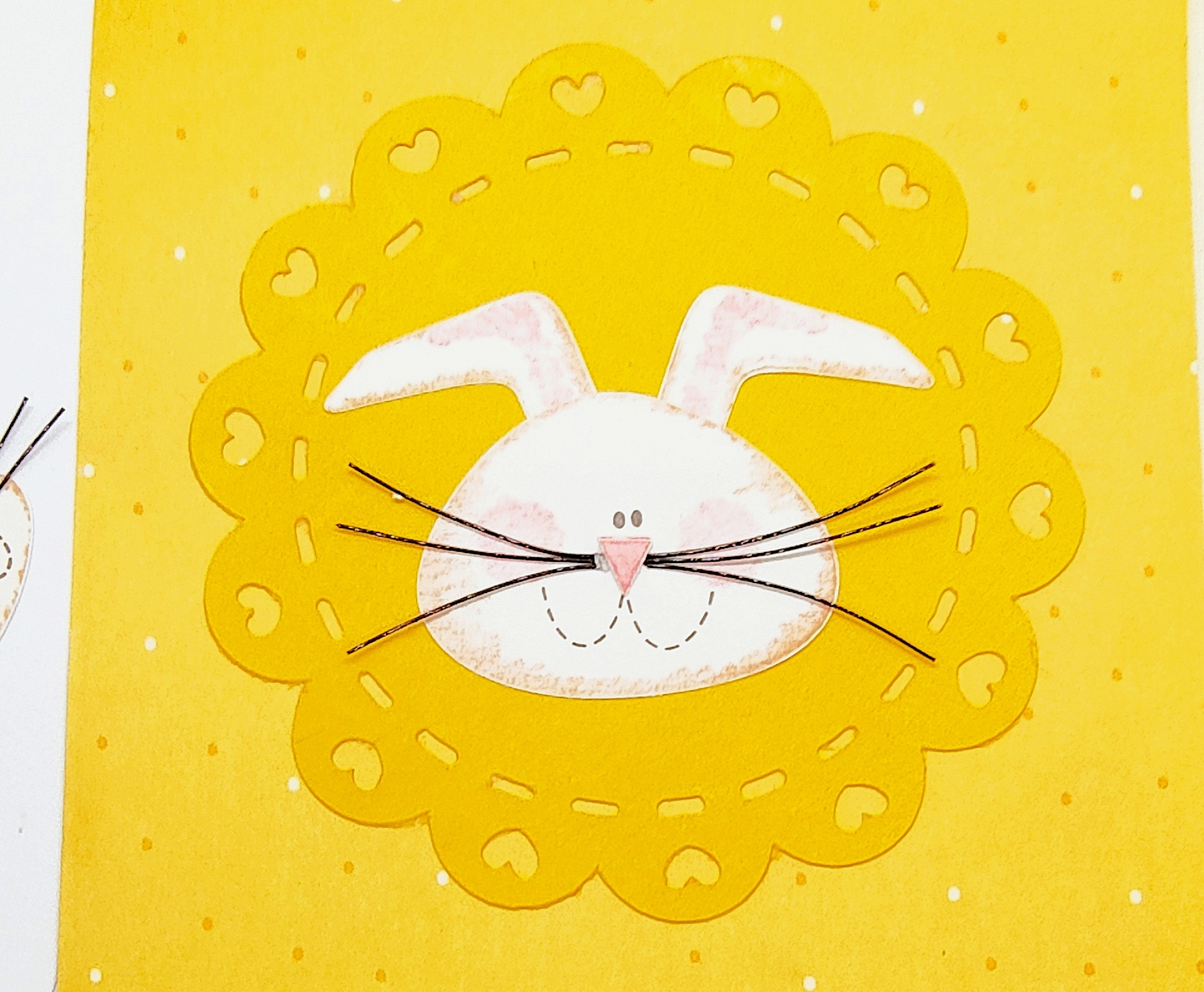 Handmade Yellow Easter Bunny Spring Greeting Card 
