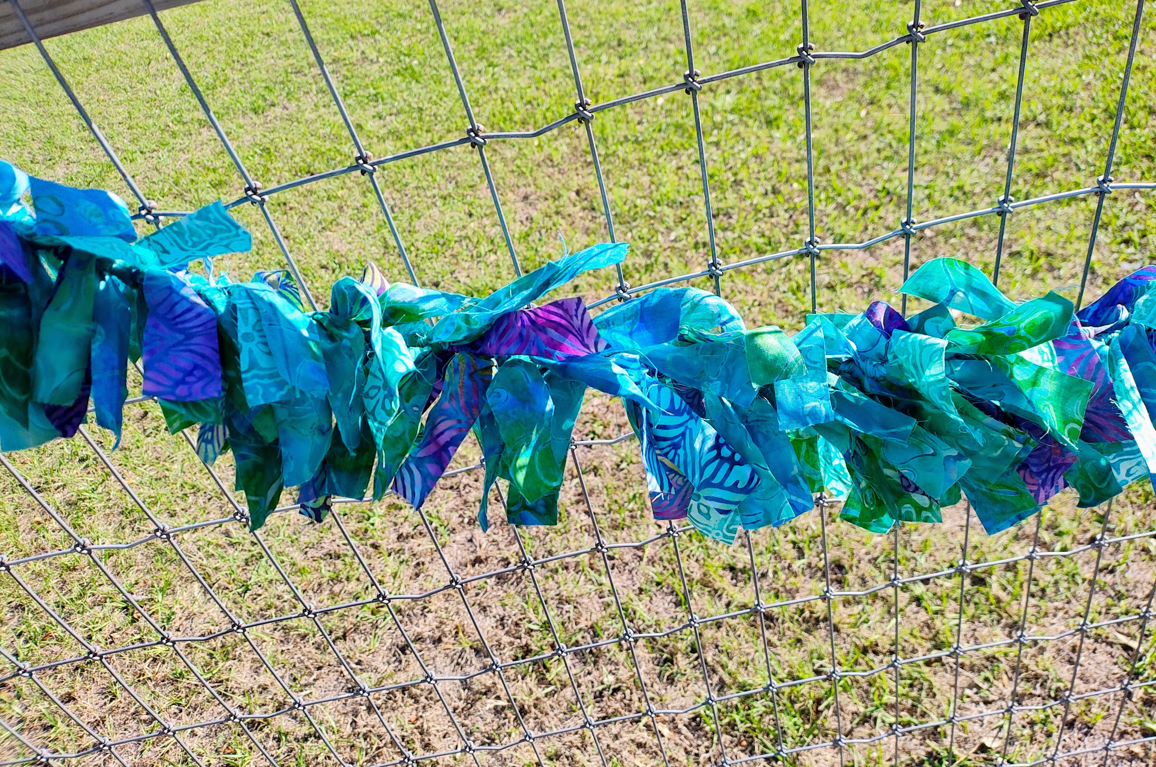 Handmade Mermaid Colored Fabric Rag Tie Bunting Garland Banner 
