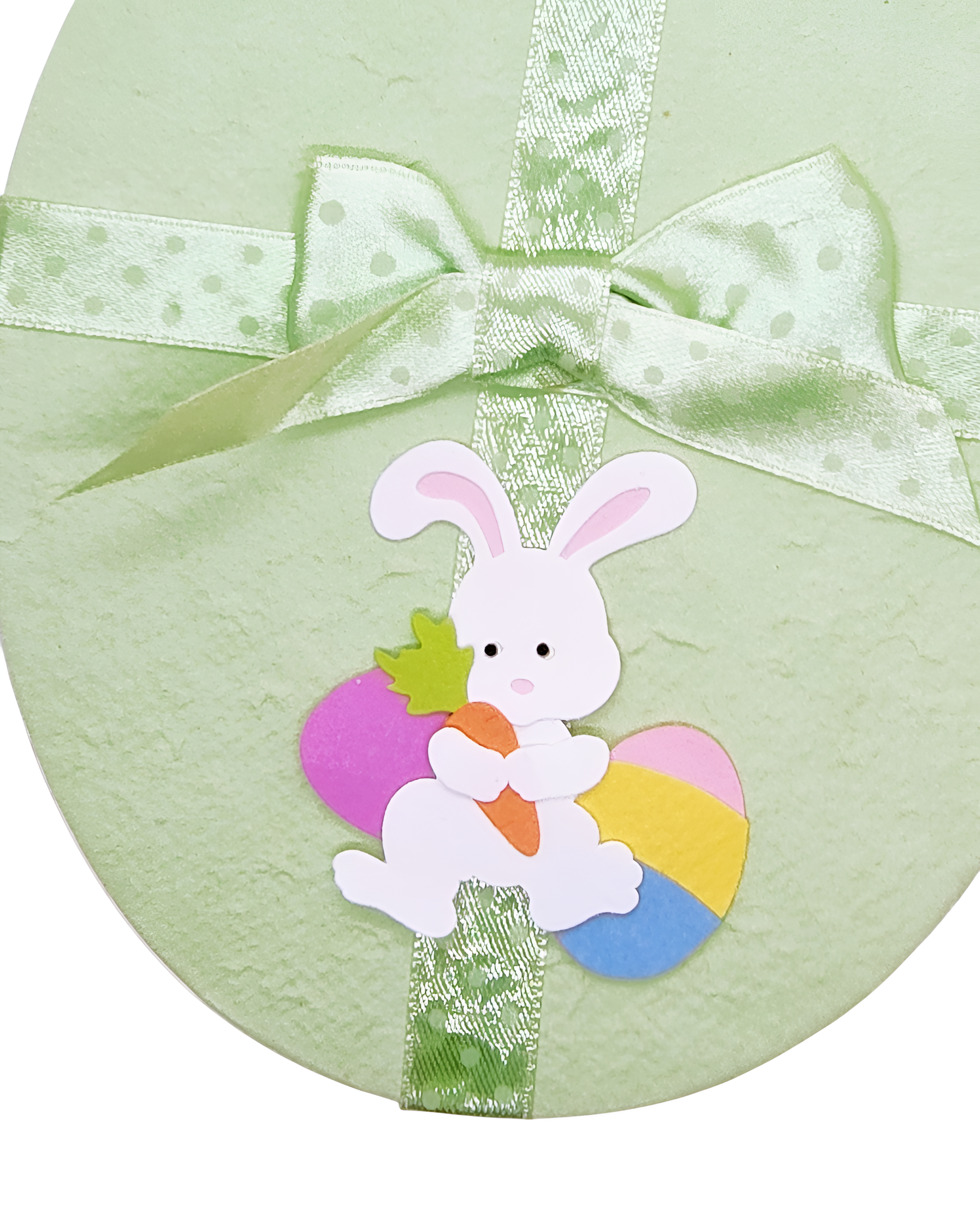 Handmade Egg Shaped Easter Bunny Rabbit Easter Greeting Card 