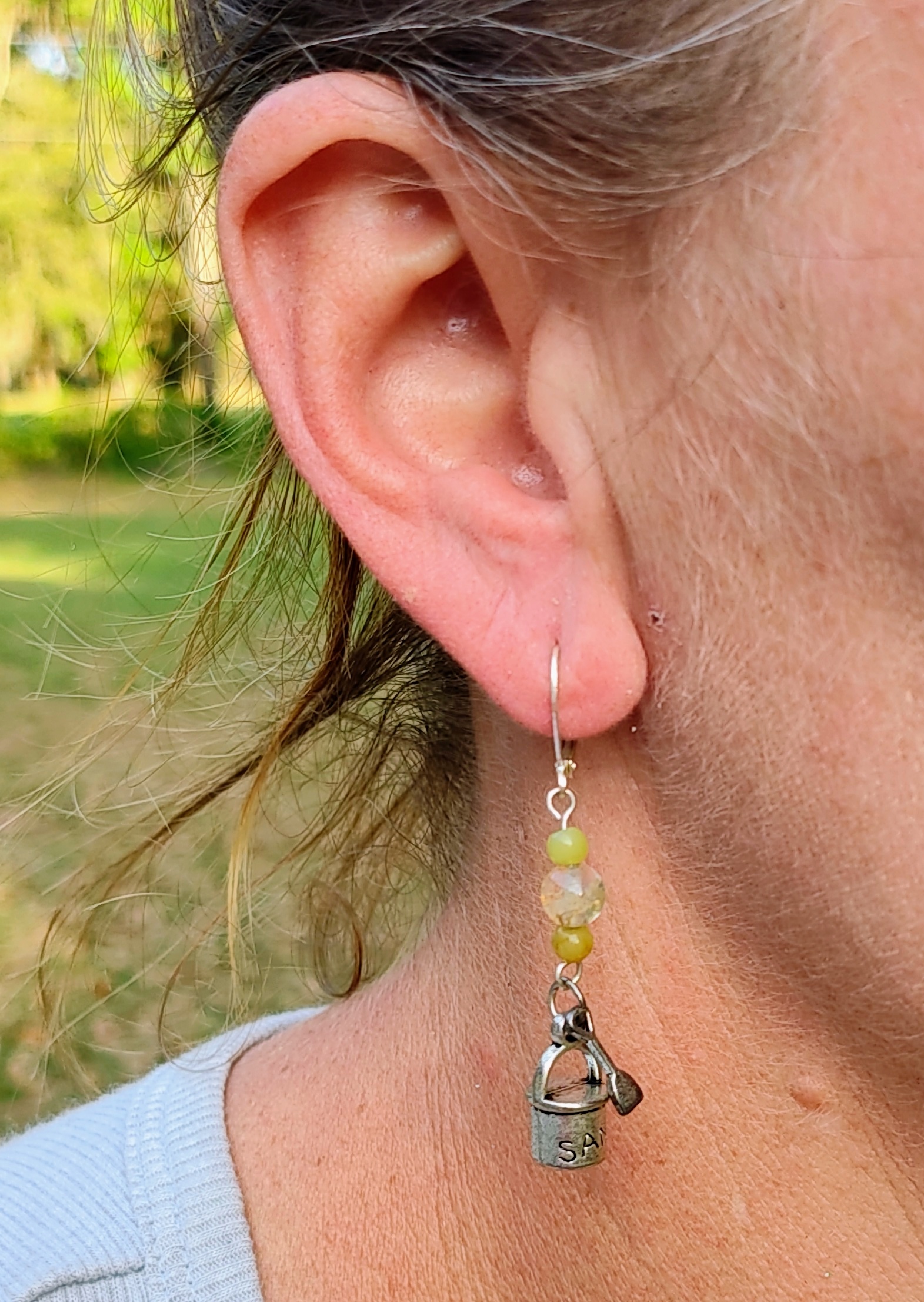 Summer Sand Bucket Gemstone Dangle Earrings 