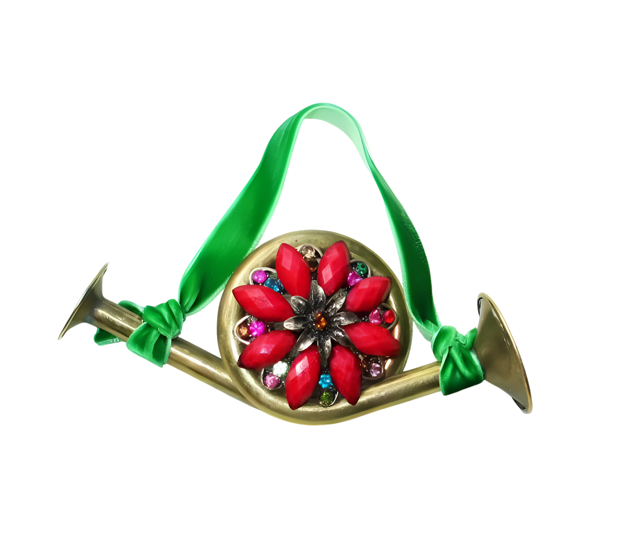 Upcycled Mini Trumpet Christmas Ornament 