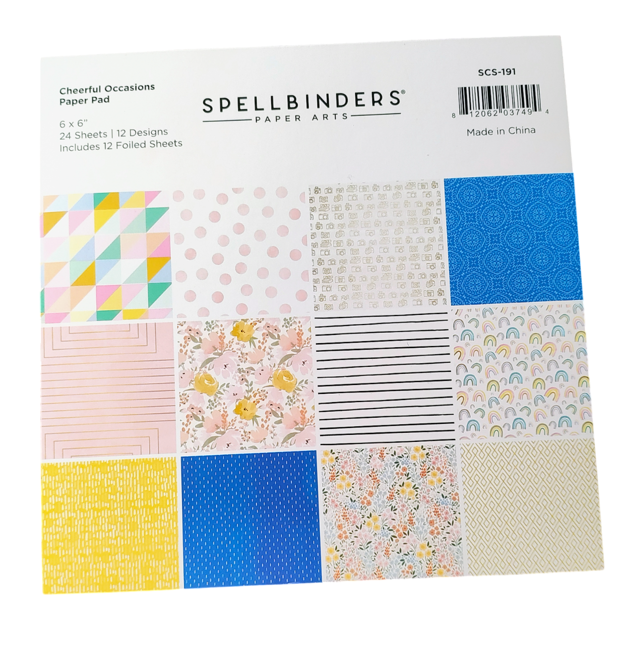 Cheerful Occasions Spellbinders Paper Pad of 6 x 6 Scrapbook Paper