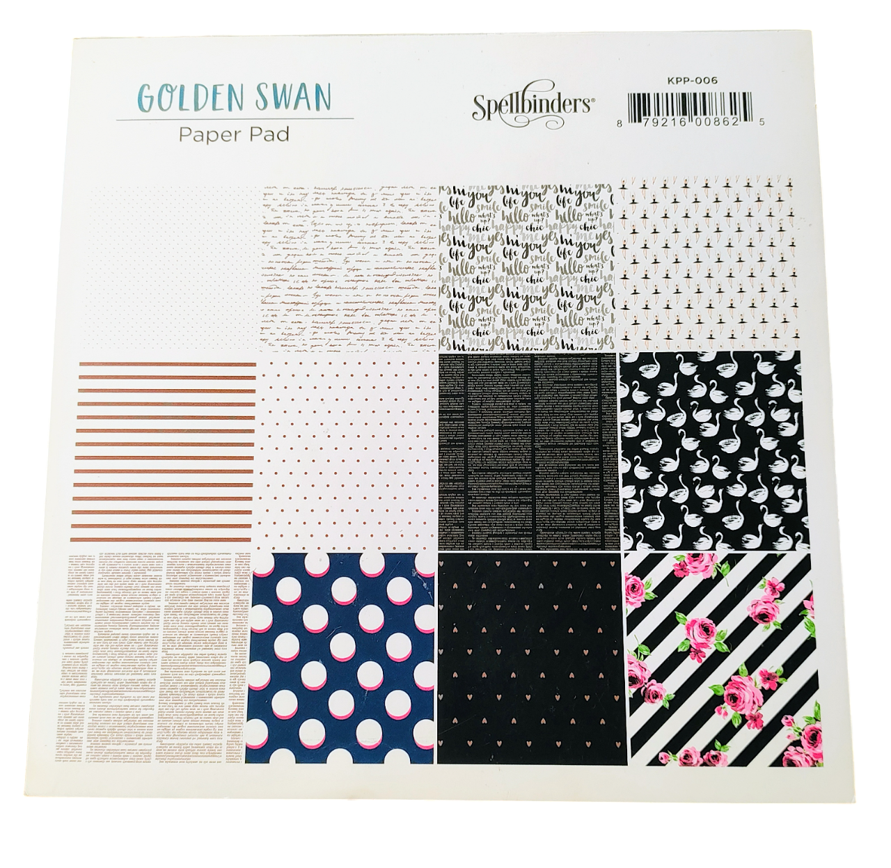 Golden Swan Spellbinders Paper Pad of 6 x 6 Scrapbook Paper