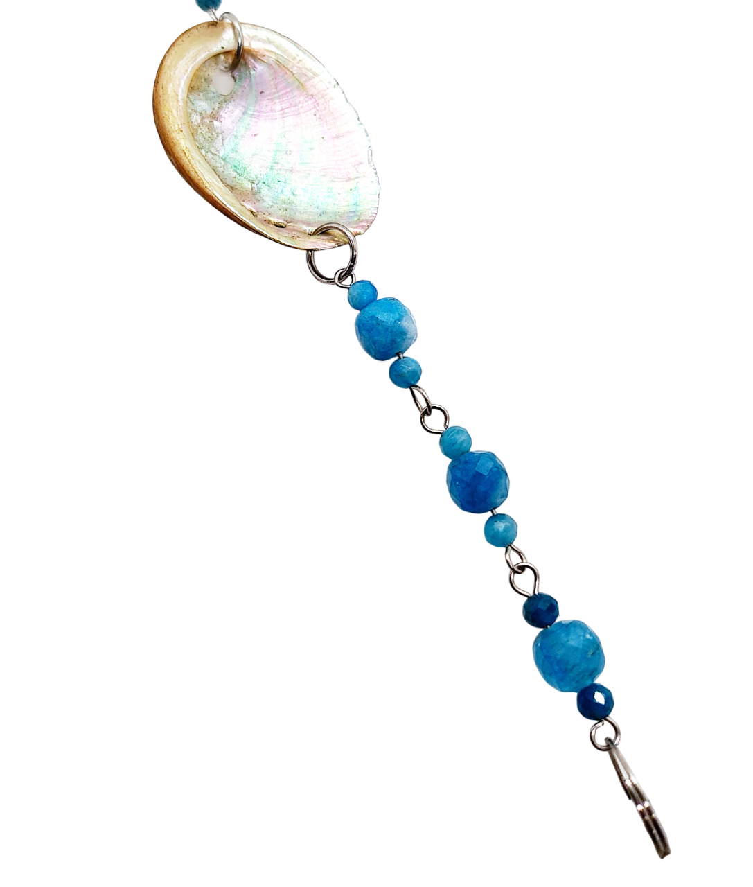 Hanging Beaded Abalone Shell Gemstone Suncatcher