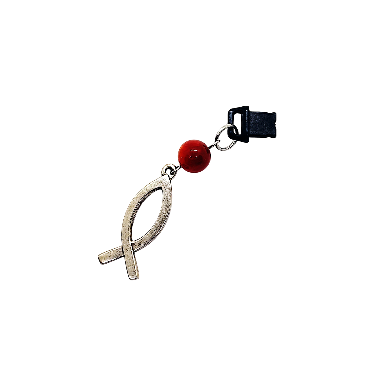 Christian Ichthus Fish Beaded Dust Plug Phone Charm