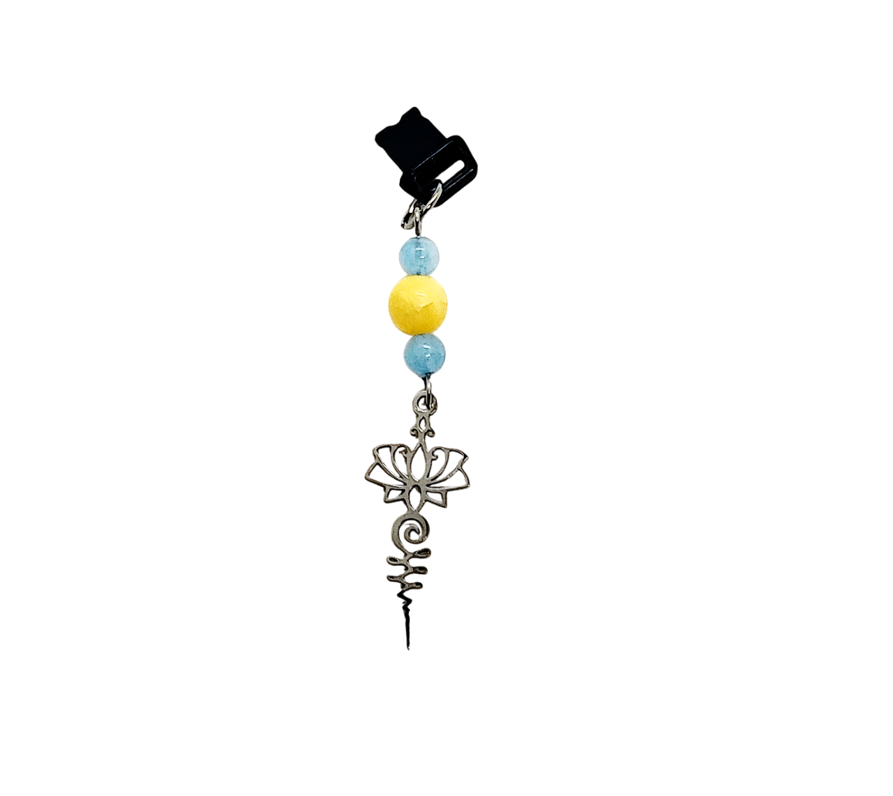 Lotus & Unalome Gemstone Beaded Dust Plug Phone Charm
