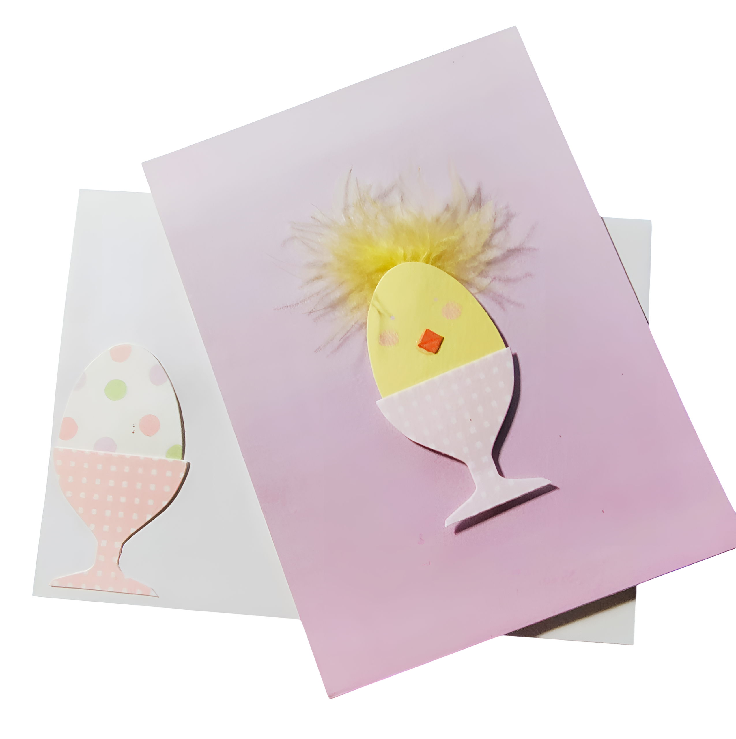 Handmade Easter Egg Card with Fluffy Chick