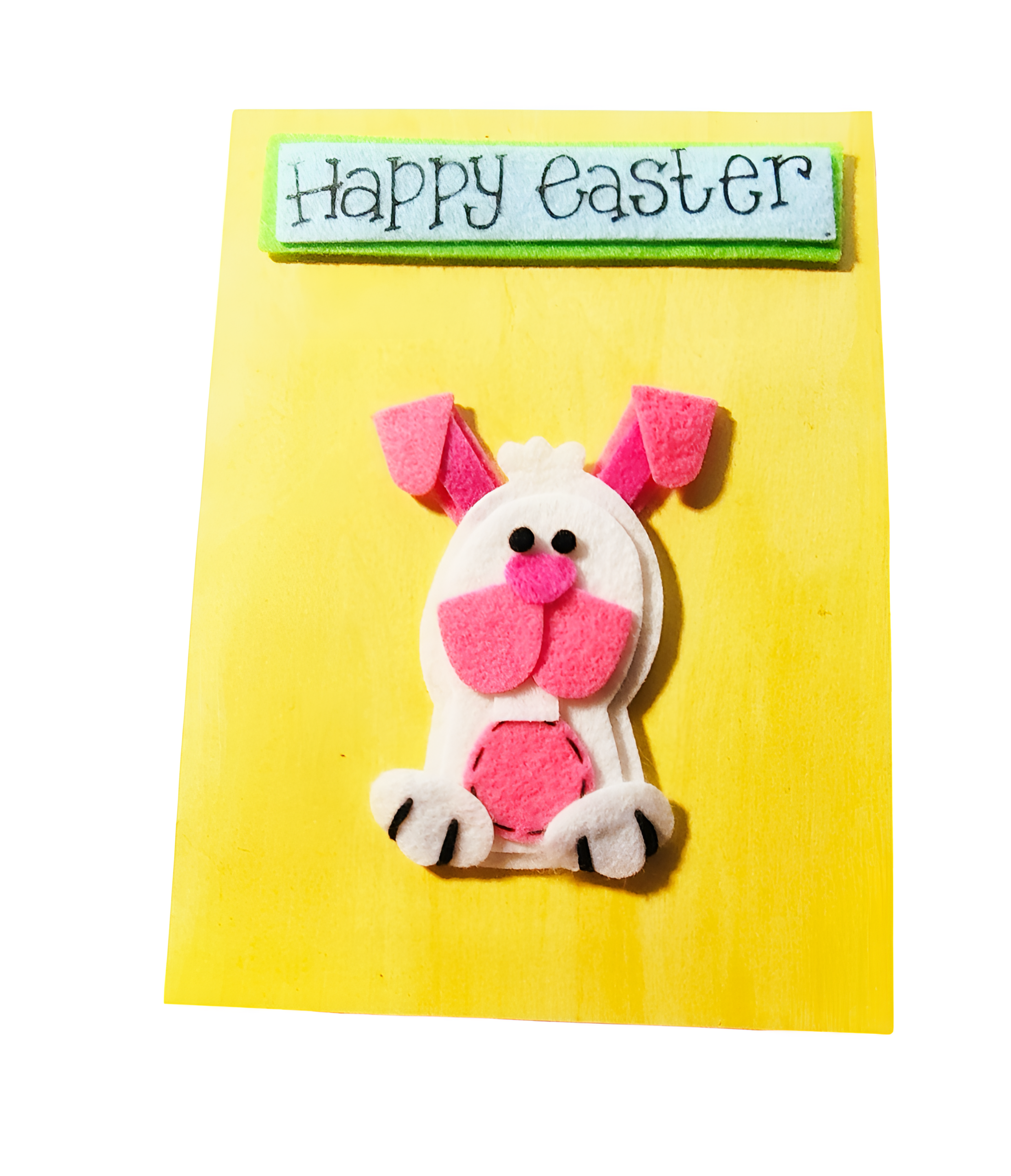 Felt Bunny Happy Easter Card