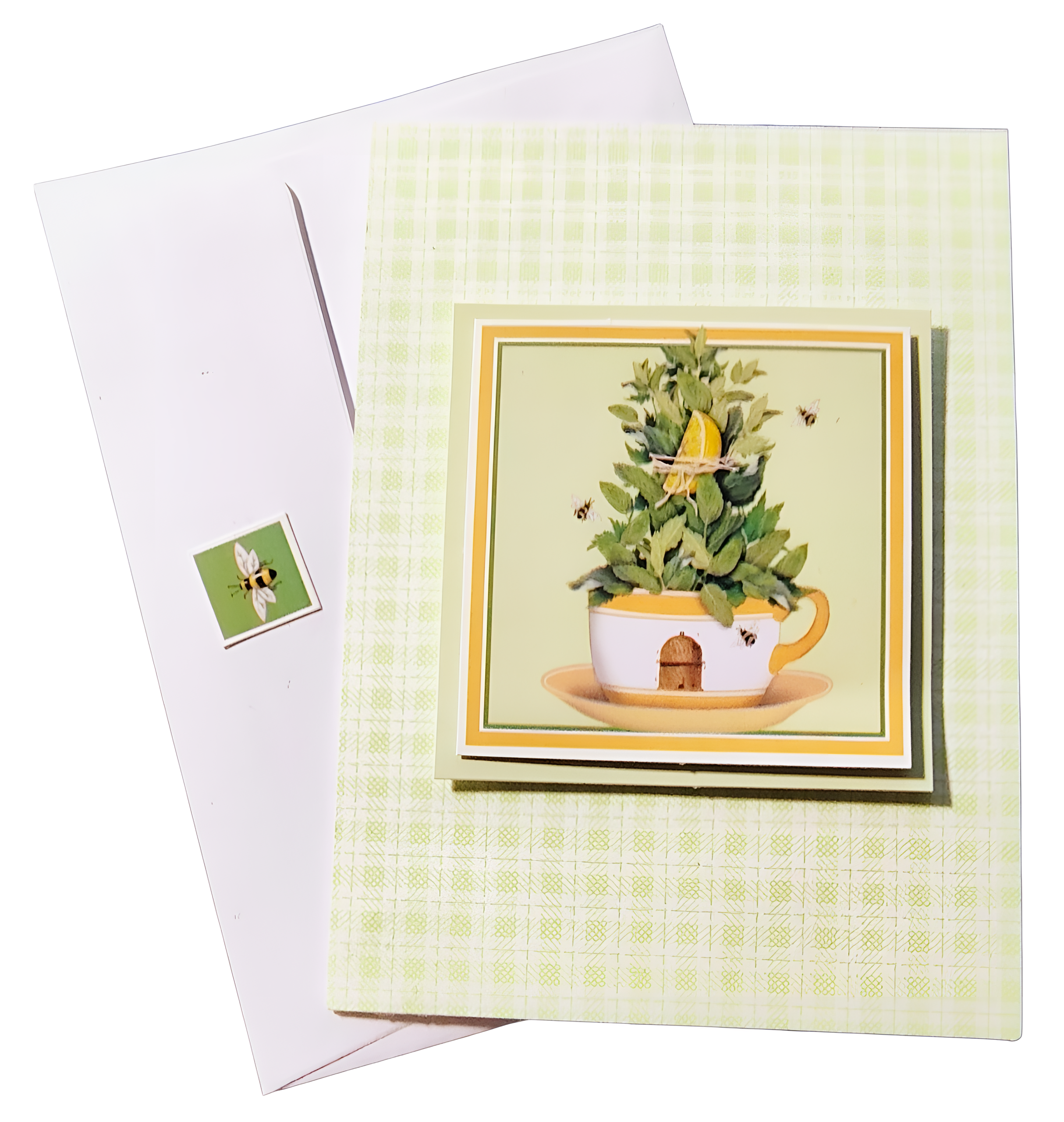 Handmade Teacup Beehive Spring Card