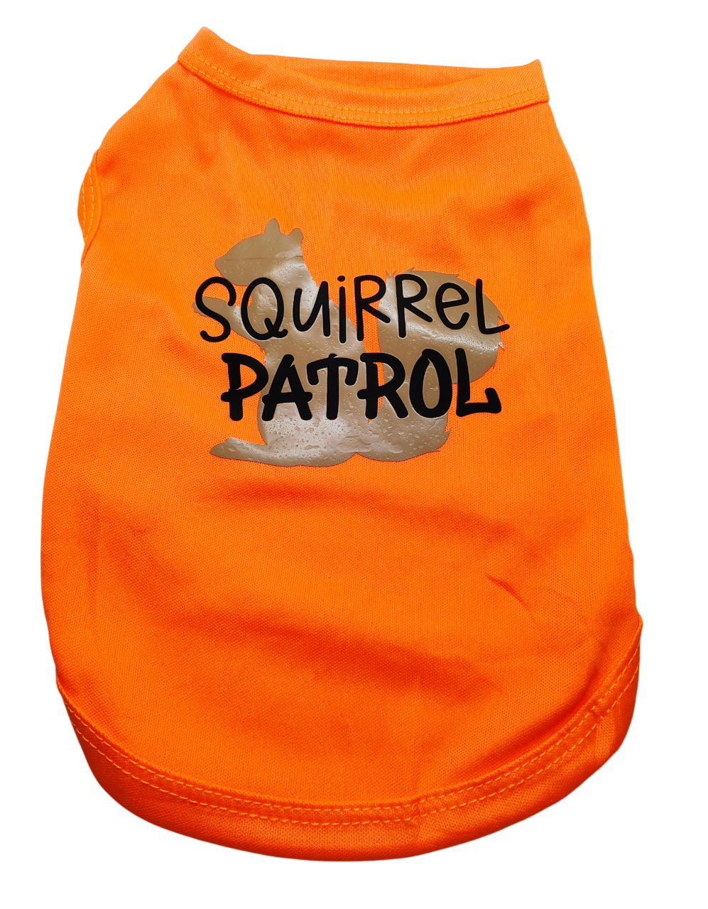 Small Orange Squirrel Patrol Graphic Dog T-Shirt Sweater 