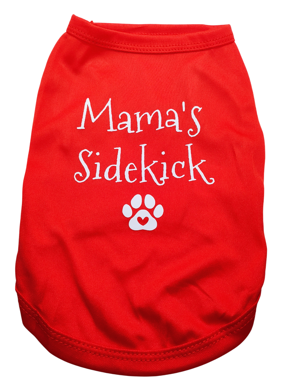 Small Red Mama's Sidekick Graphic Dog T-Shirt Clothes