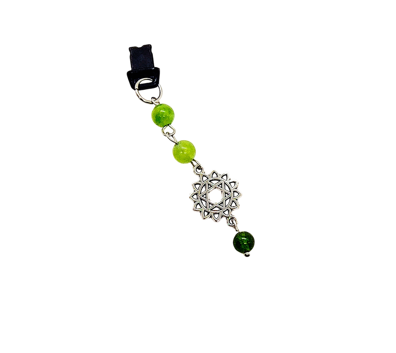 Heart Chakra Gemstone Beaded Dust Plug Phone Charm
