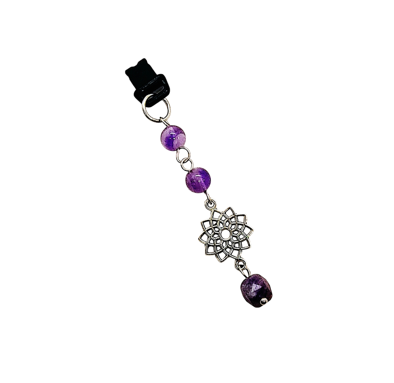 Crown Chakra Gemstone Beaded Dust Plug Phone Charm