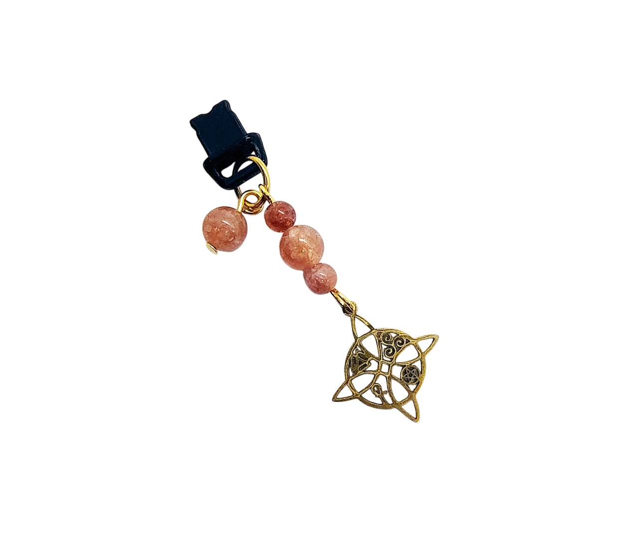 Celtic Trinity Knot  Gemstone Beaded Dust Plug Phone Charm