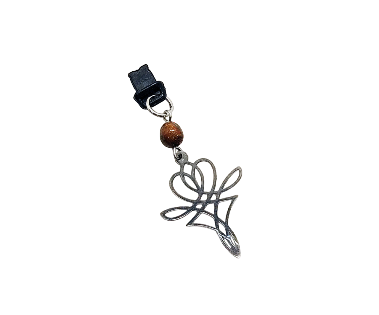 Swirling Knot  Gemstone Beaded Dust Plug Phone Charm