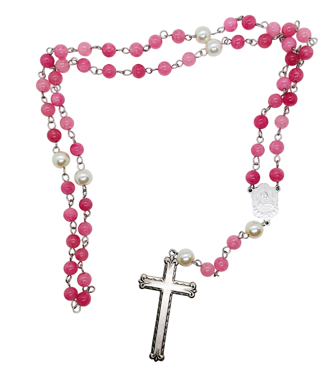 Pink Lepidolite Gemstone Rosary Beads