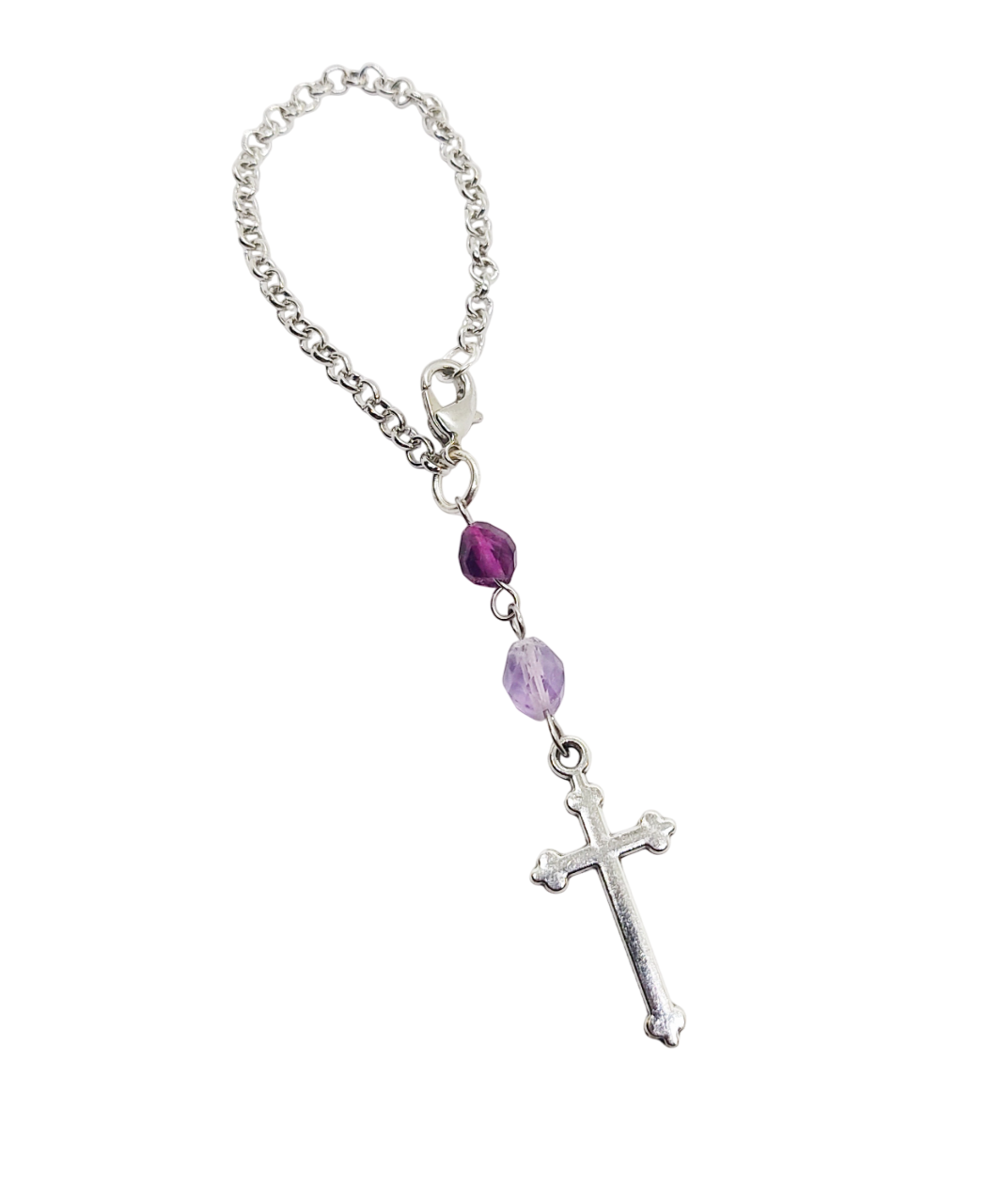Cross Gemstone Beaded Cup Tumbler Charm