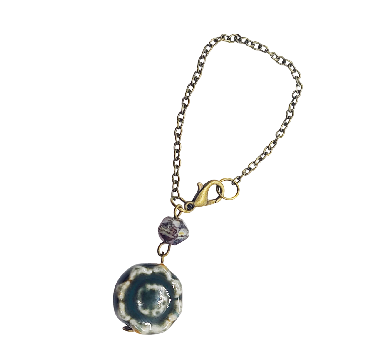Bronze Flower Beaded Tumbler Cup Charm