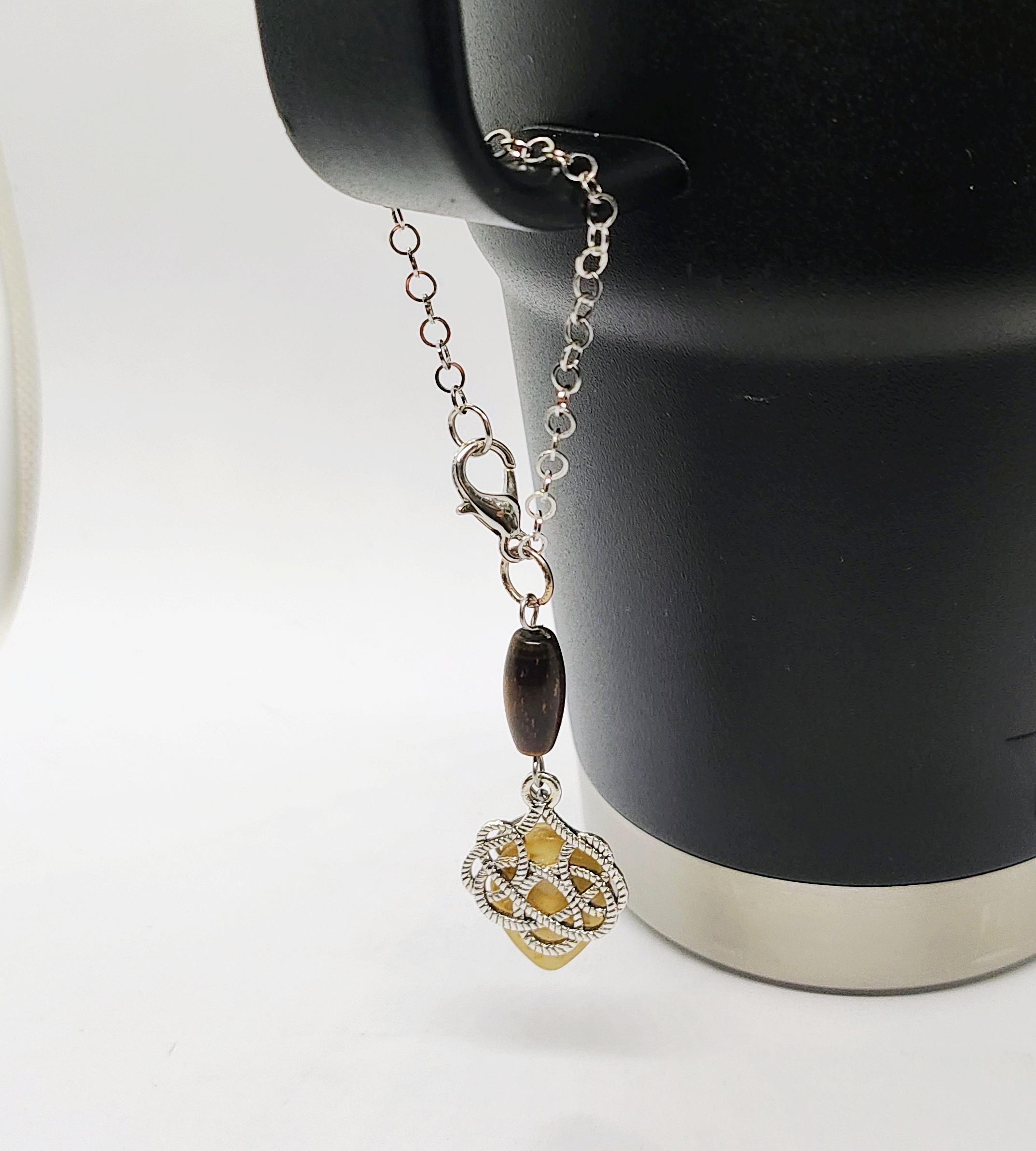 Celtic Knot Gemstone Beaded Cup Charm