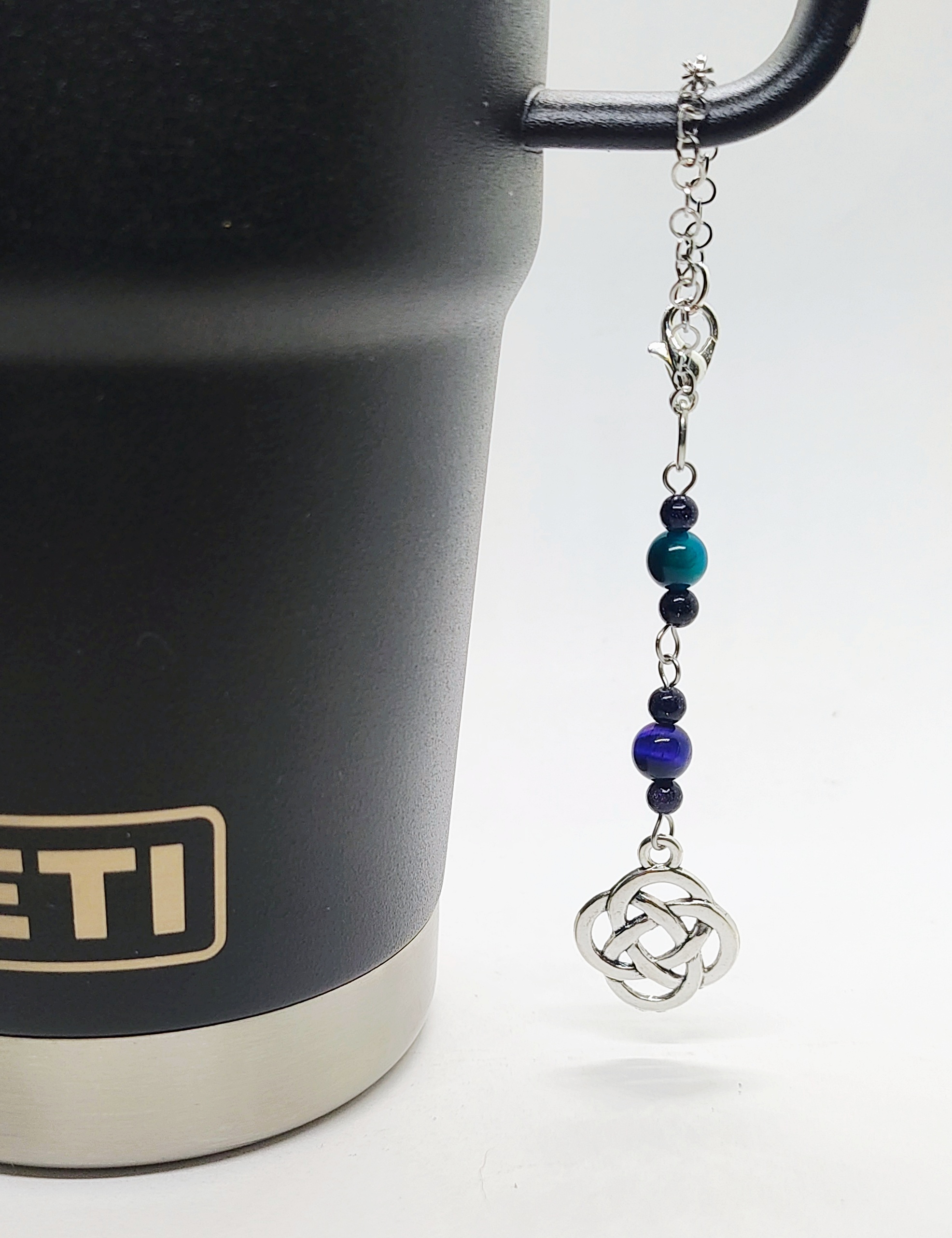 Celtic Knot Gemstone Beaded Cup Charm