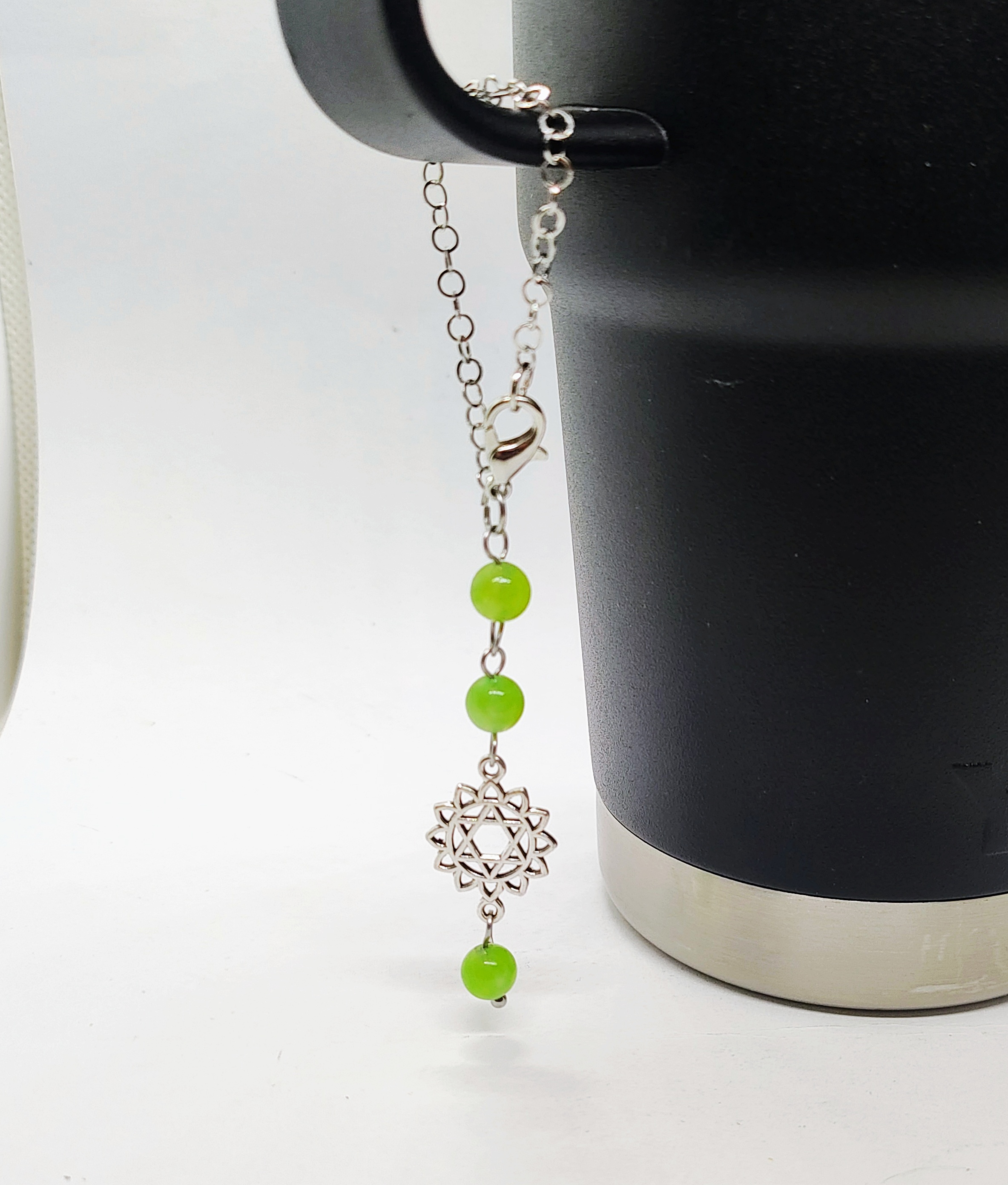 Heart Chakra Gemstone Beaded Cup Charm