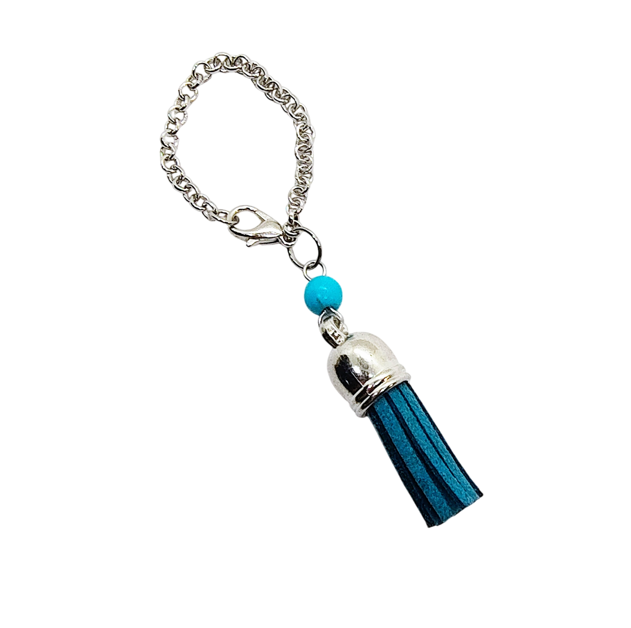 Blue Tassel Turquoise  Gemstone Beaded Cup Charm