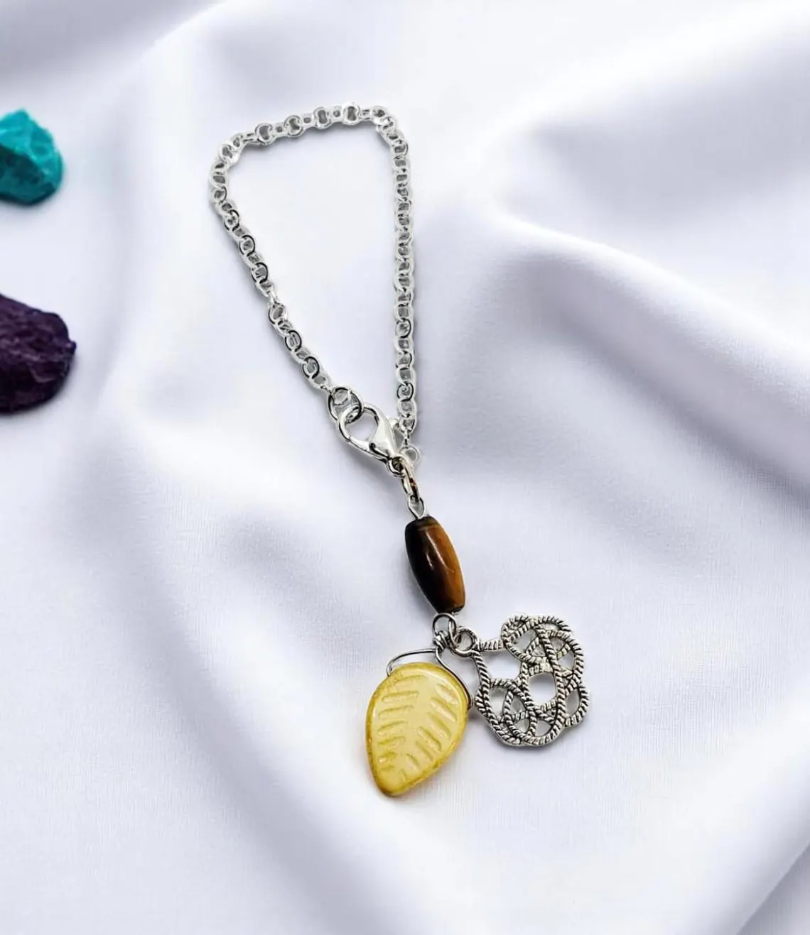 Celtic Knot Gemstone Beaded Cup Charm