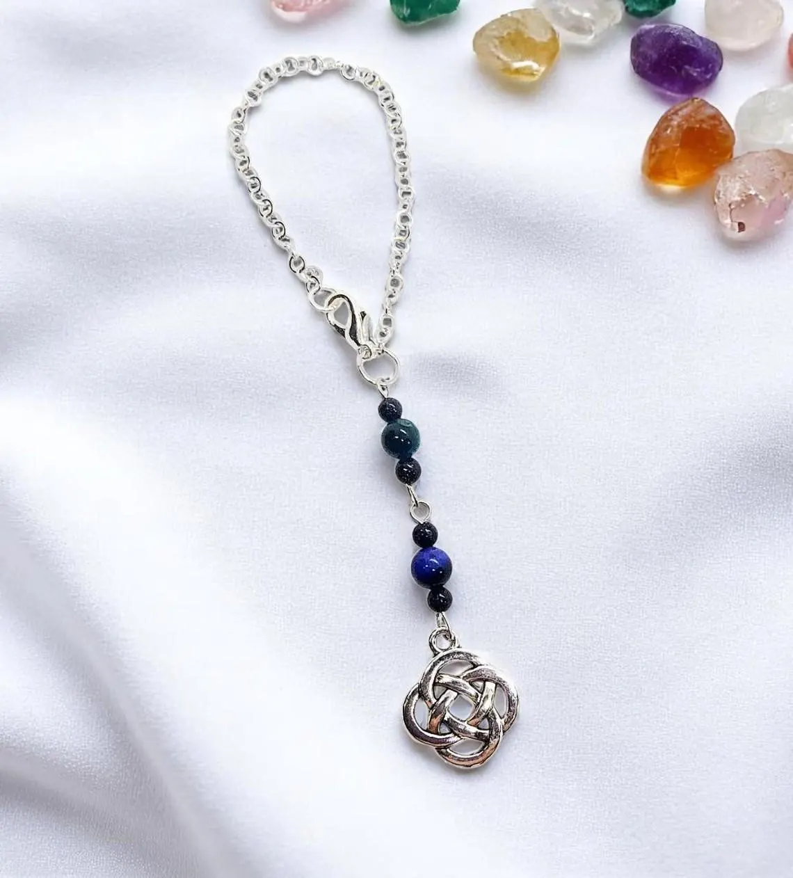 Celtic Knot Gemstone Beaded Cup Charm