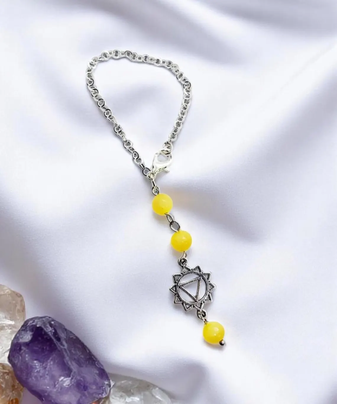 Solar Plexus Chakra Gemstone Beaded Cup Charm