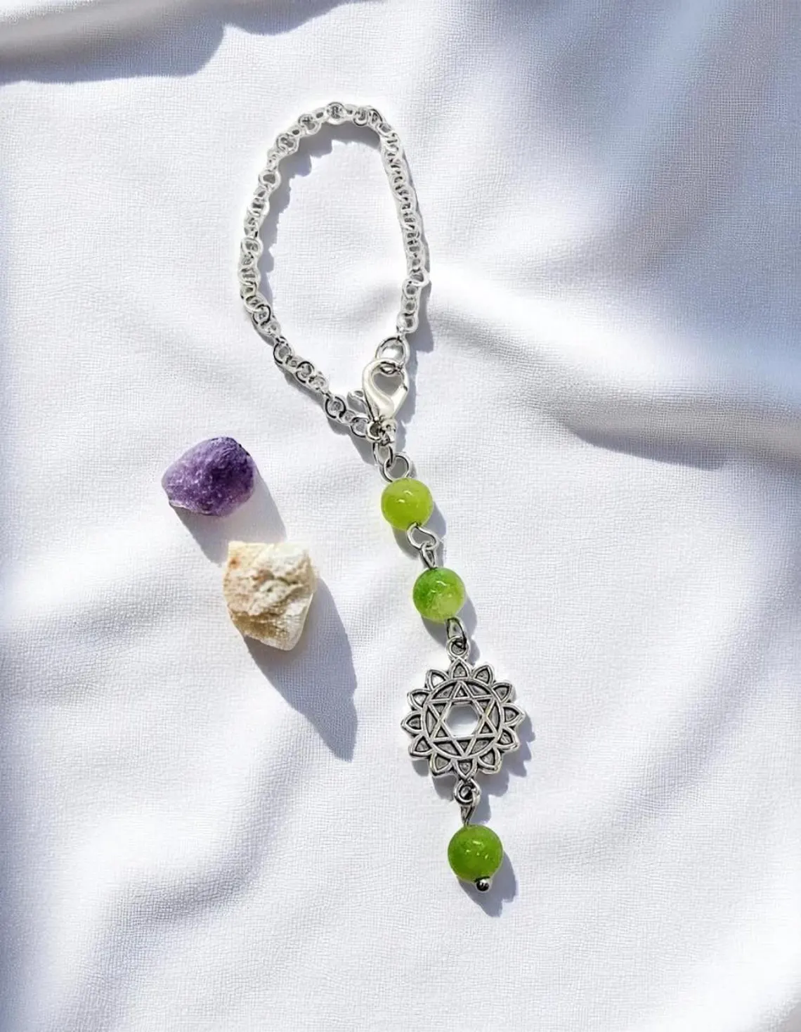 Heart Chakra Gemstone Beaded Cup Charm