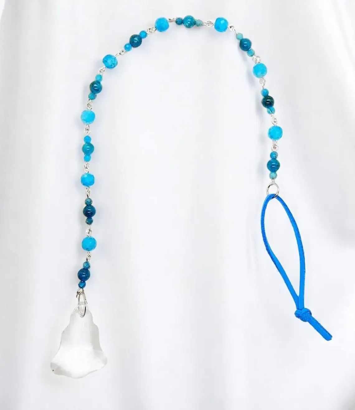 Hanging Blue Gemstone Beaded Sun Catcher