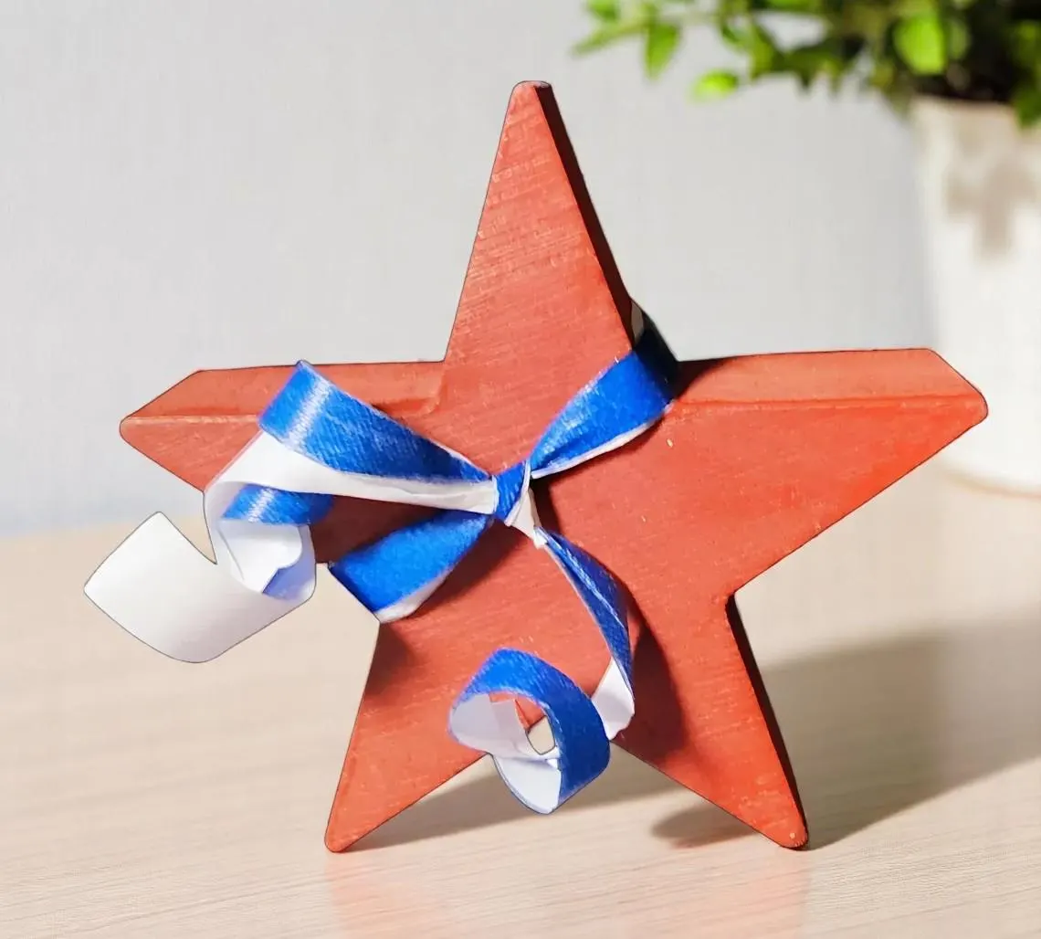Patriotic Wooden Star Shelf Sitter