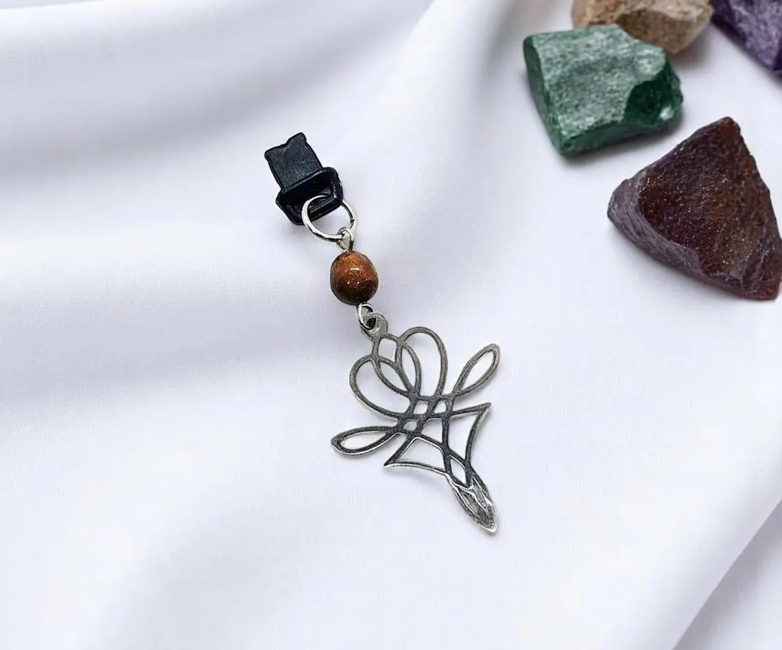 Swirling Knot  Gemstone Beaded Dust Plug Phone Charm