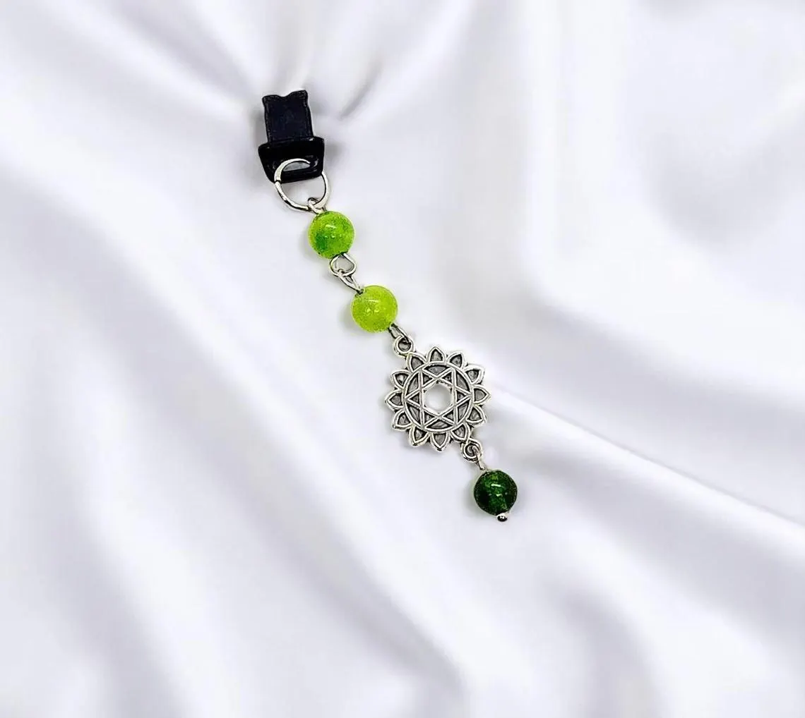 Heart Chakra Gemstone Beaded Dust Plug Phone Charm