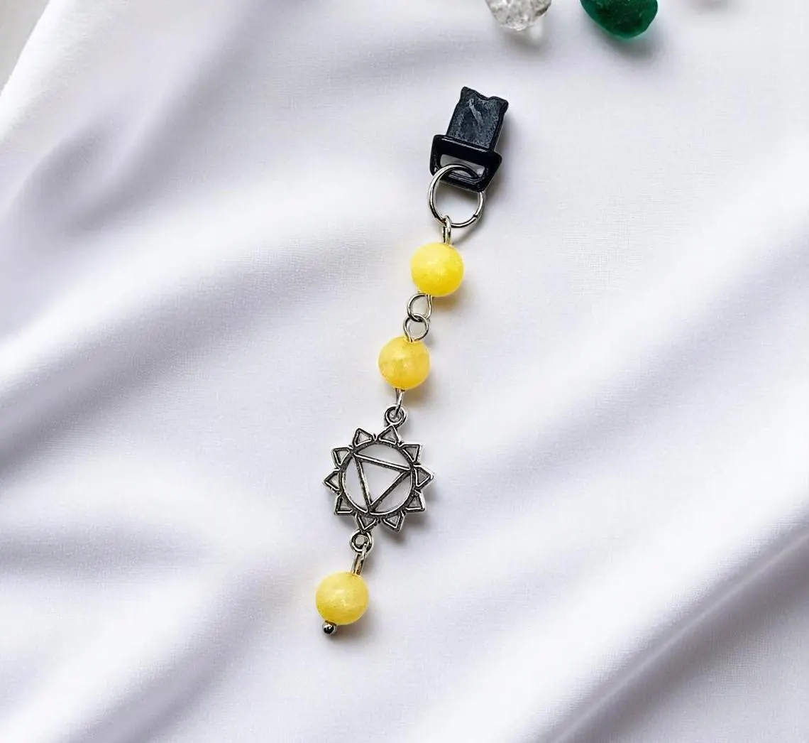 Solar Plexus Chakra Gemstone Beaded Dust Plug Phone Charm