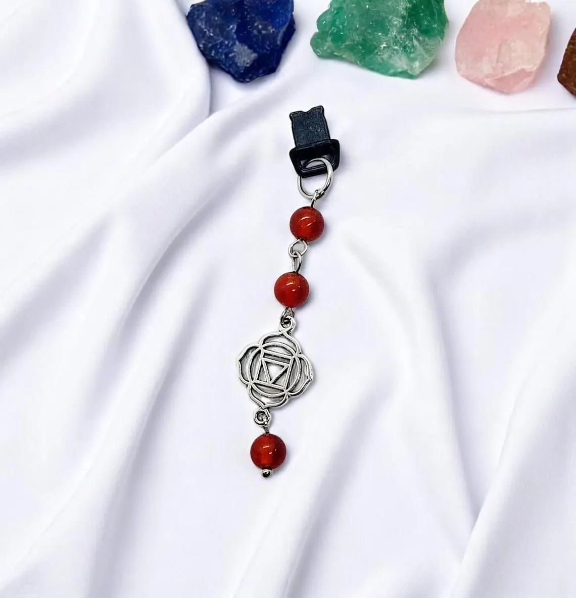 Root Chakra Gemstone Beaded Dust Plug Phone Charm