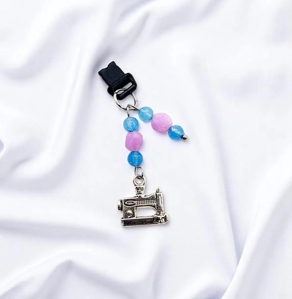 Sewing Machine Gemstone Beaded Dust Plug Phone Charm