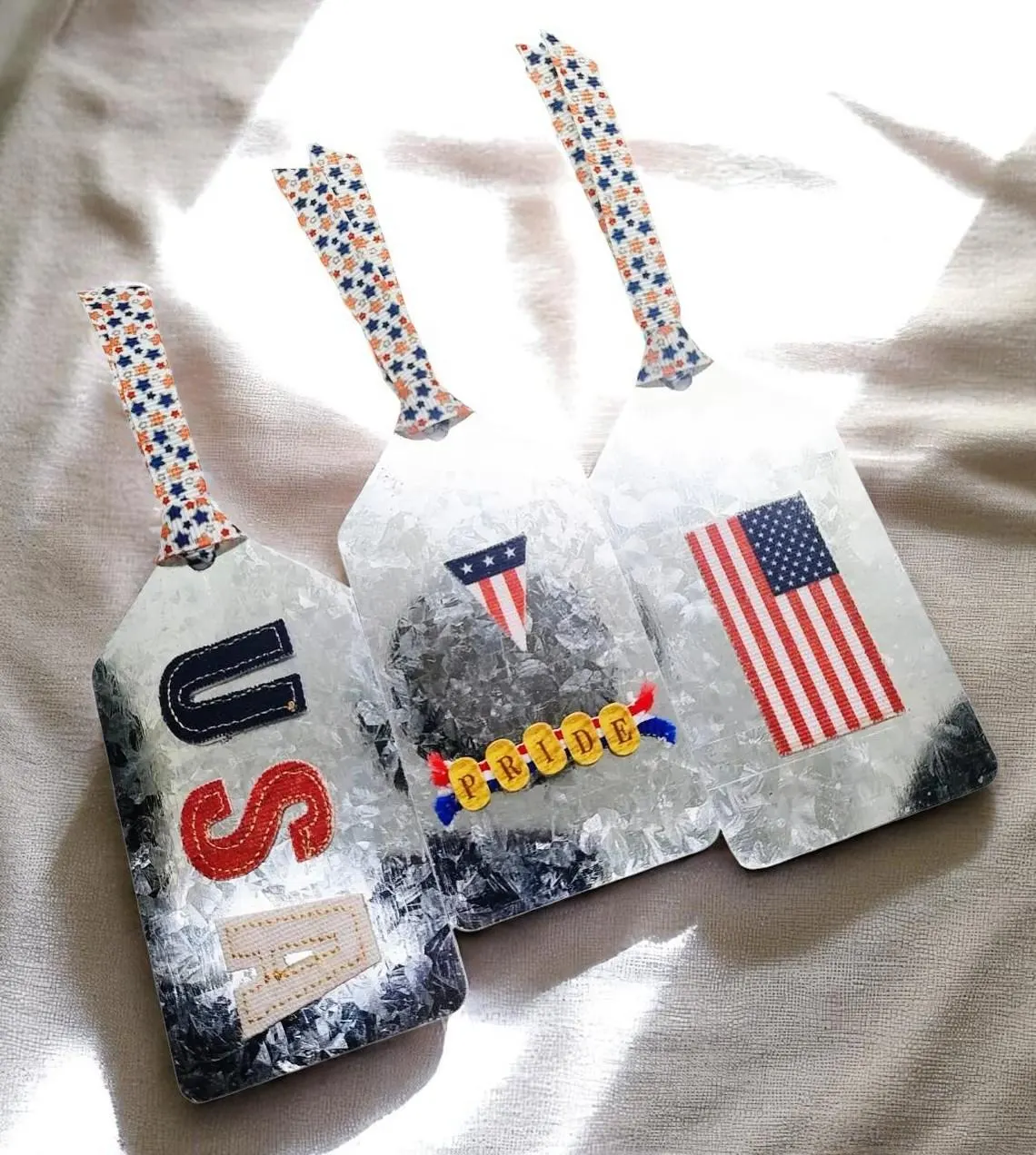 Metal 4th of July Gift Tags - Set of 3