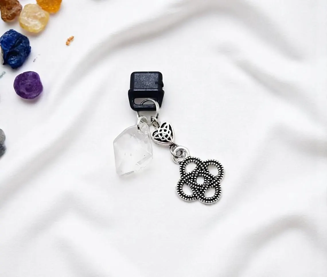 Celtic Knot Crystal Beaded Dust Plug Phone Charm