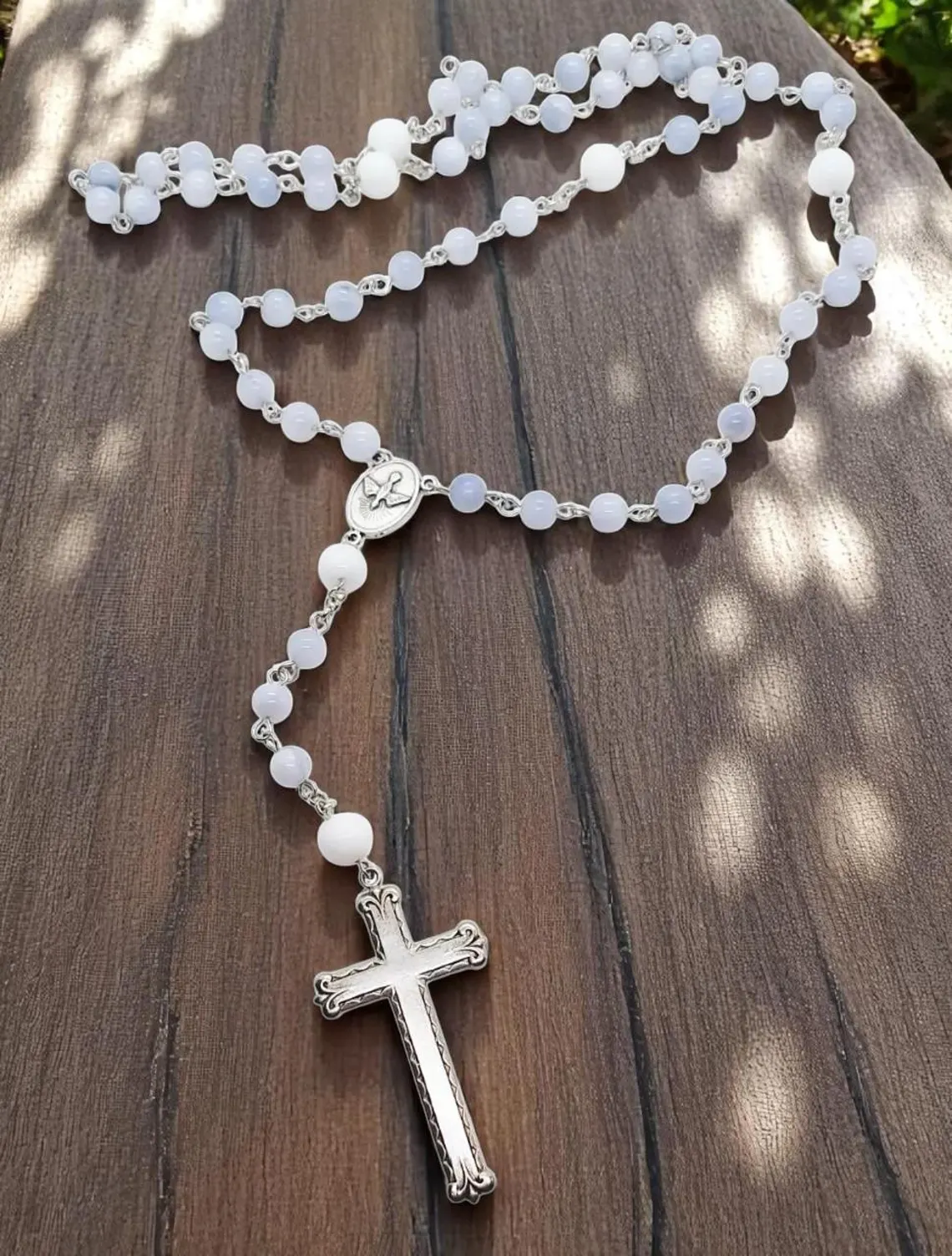 Aquamarine Gemstone Rosary Beads