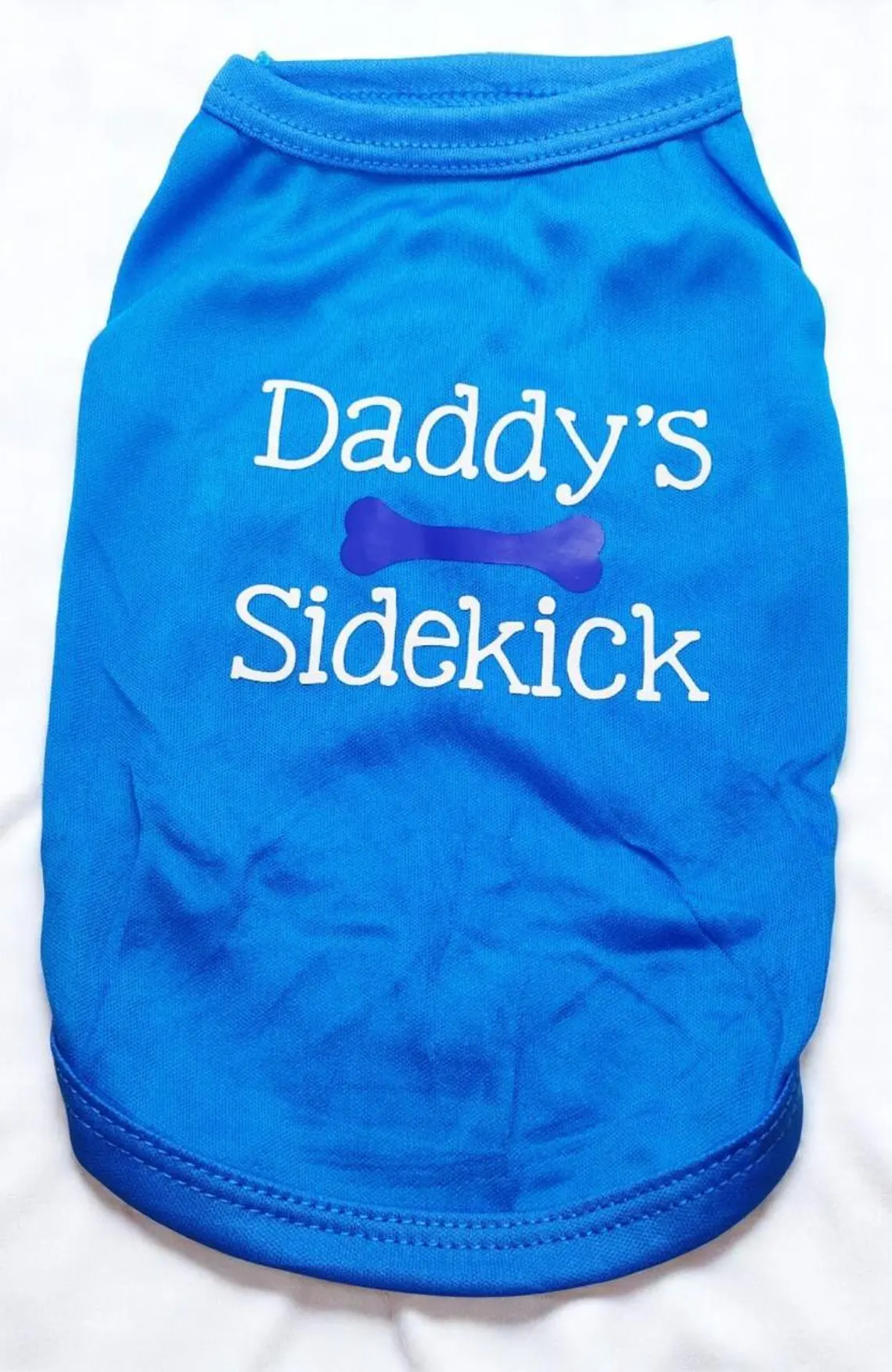 Small Blue Daddy's Sidekick Graphic Dog T-Shirt Clothes